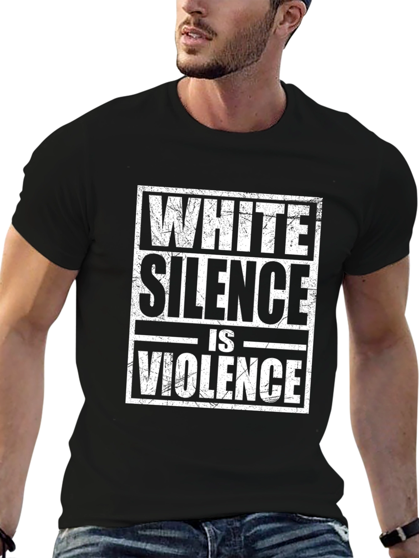 White Silence is Violence Graphic Tee - Black