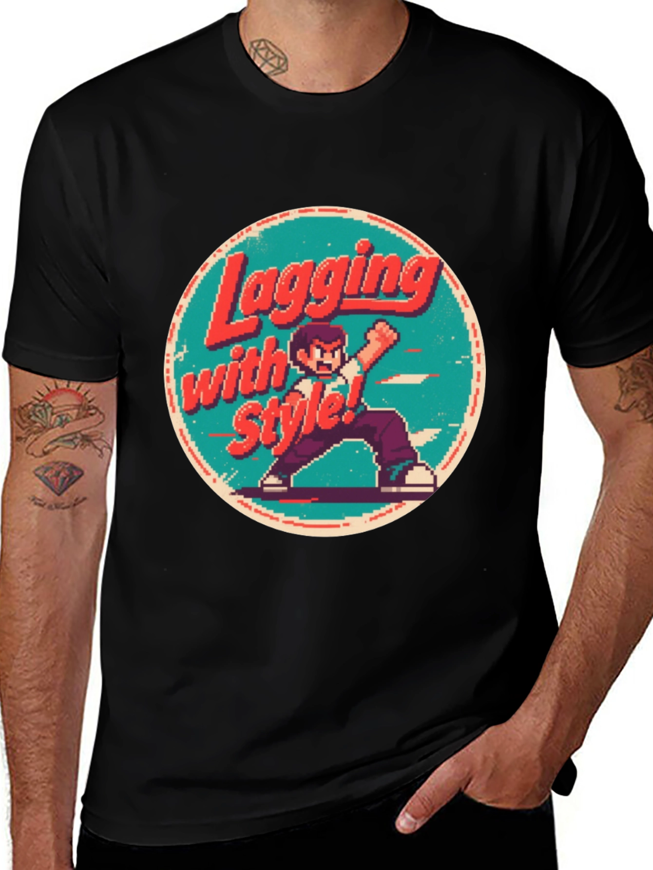 Retro Gaming Style T-Shirt - Lagging with Style