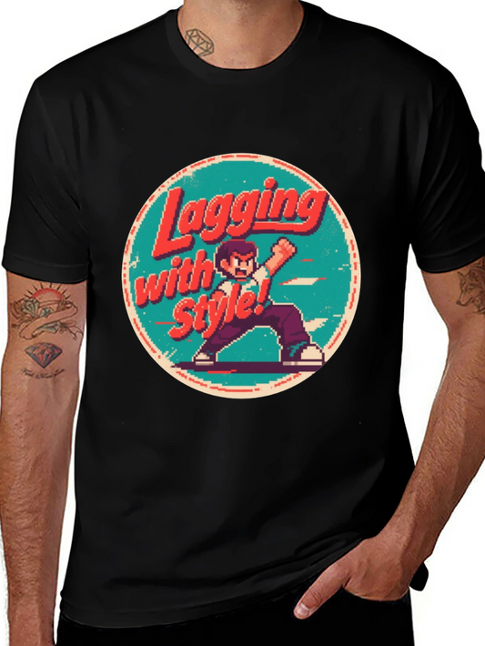 Retro Gaming Style T-Shirt - Lagging with Style