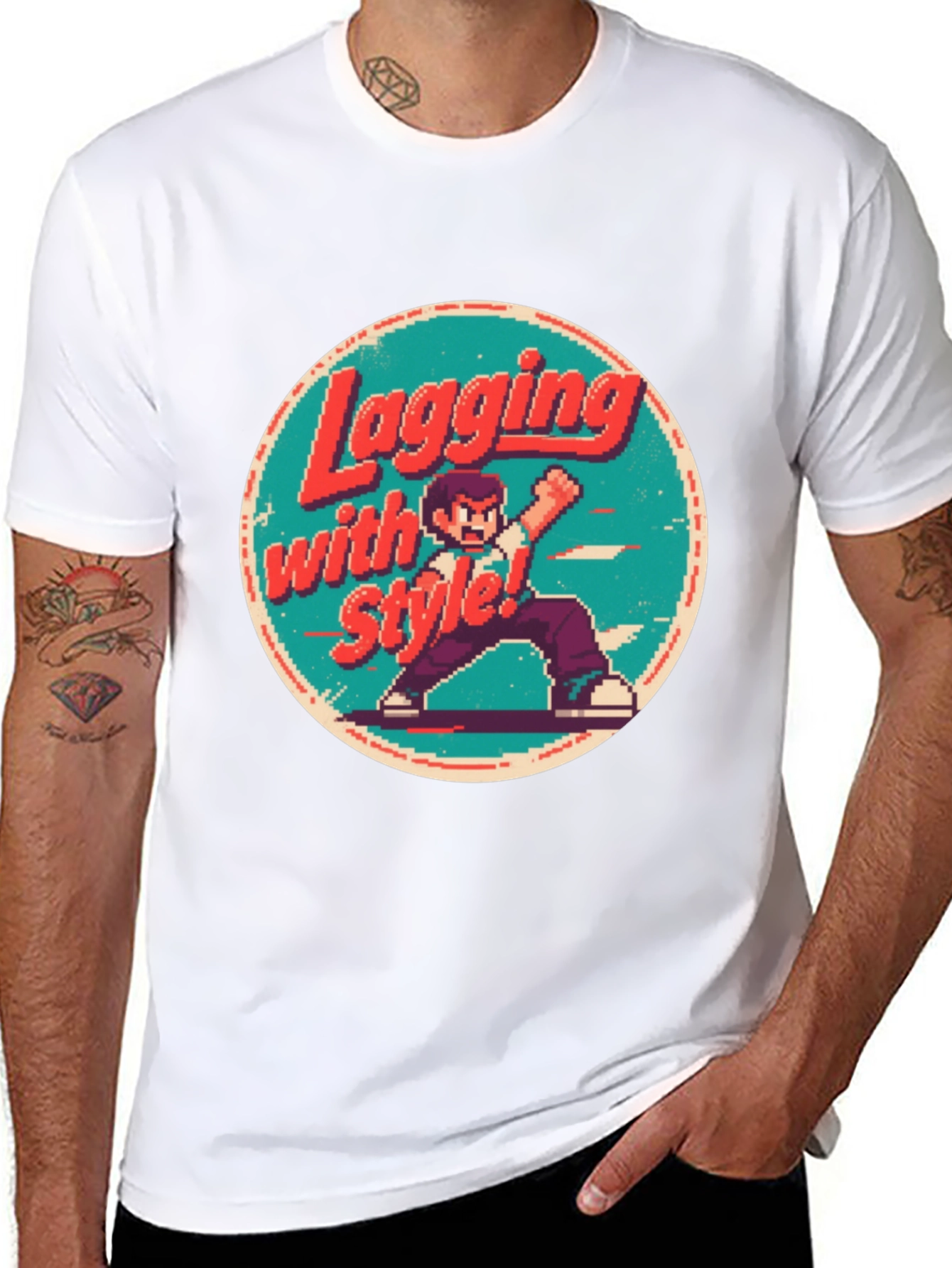 Retro Gaming Style T-Shirt - Lagging with Style