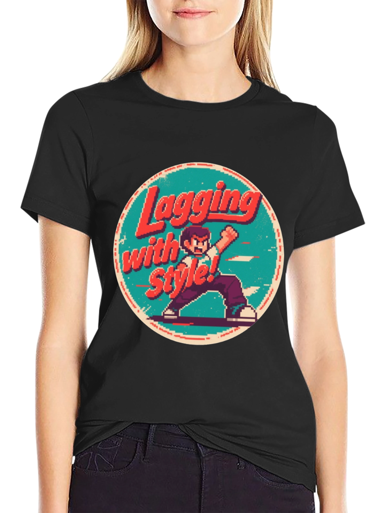 Retro Gaming Style T-Shirt - Lagging with Style