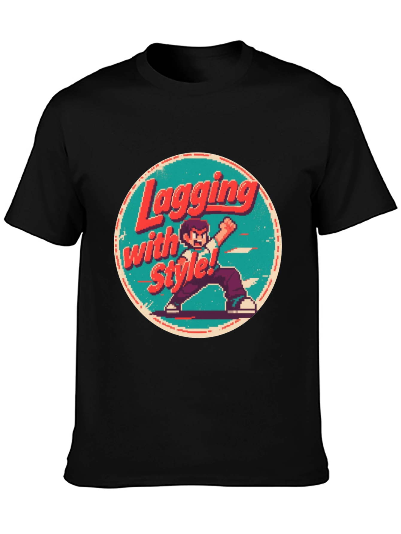 Retro Gaming Style T-Shirt - Lagging with Style