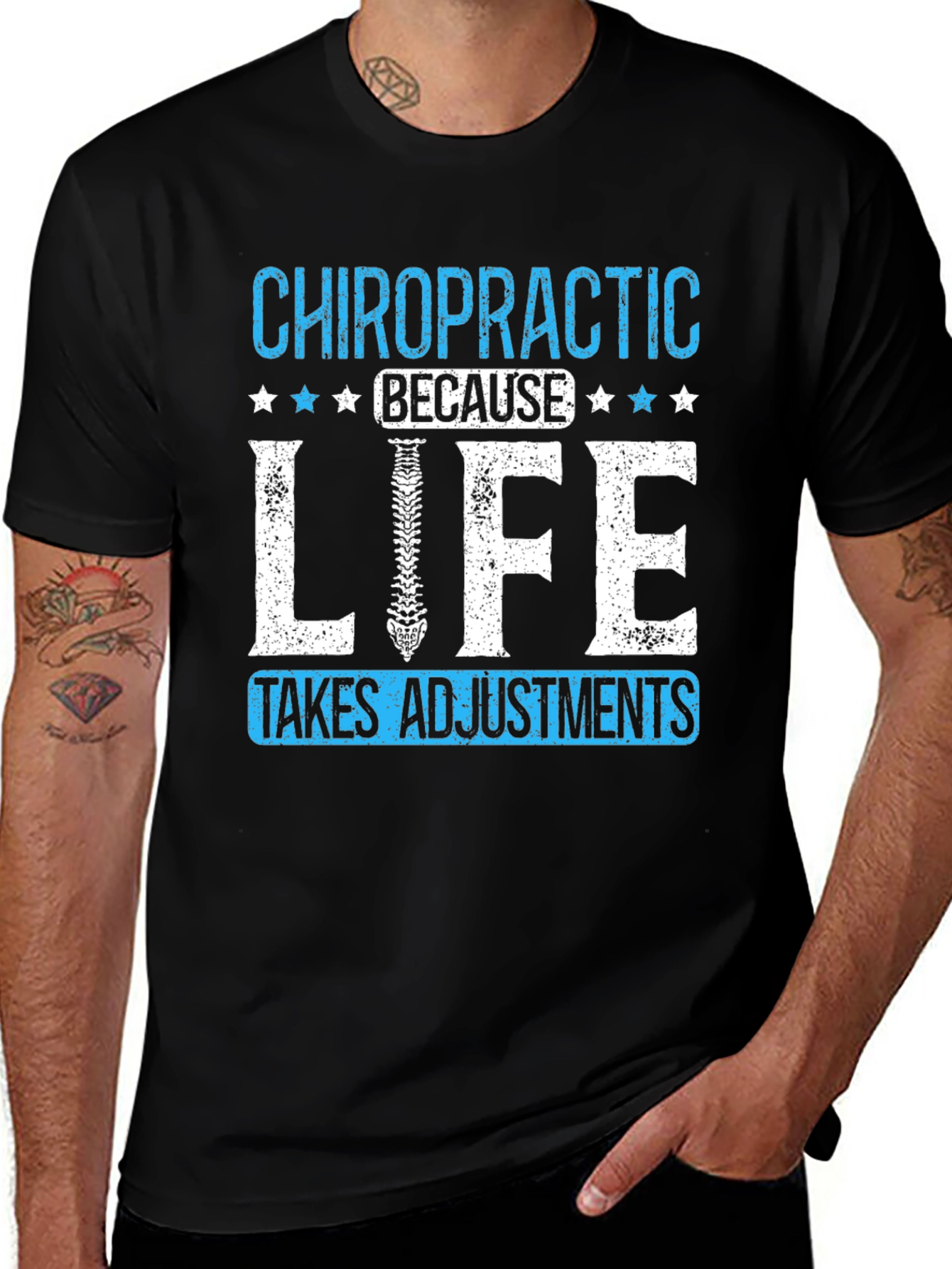 Chiropractic Adjustment T-Shirt: Life Takes Adjustments Tee