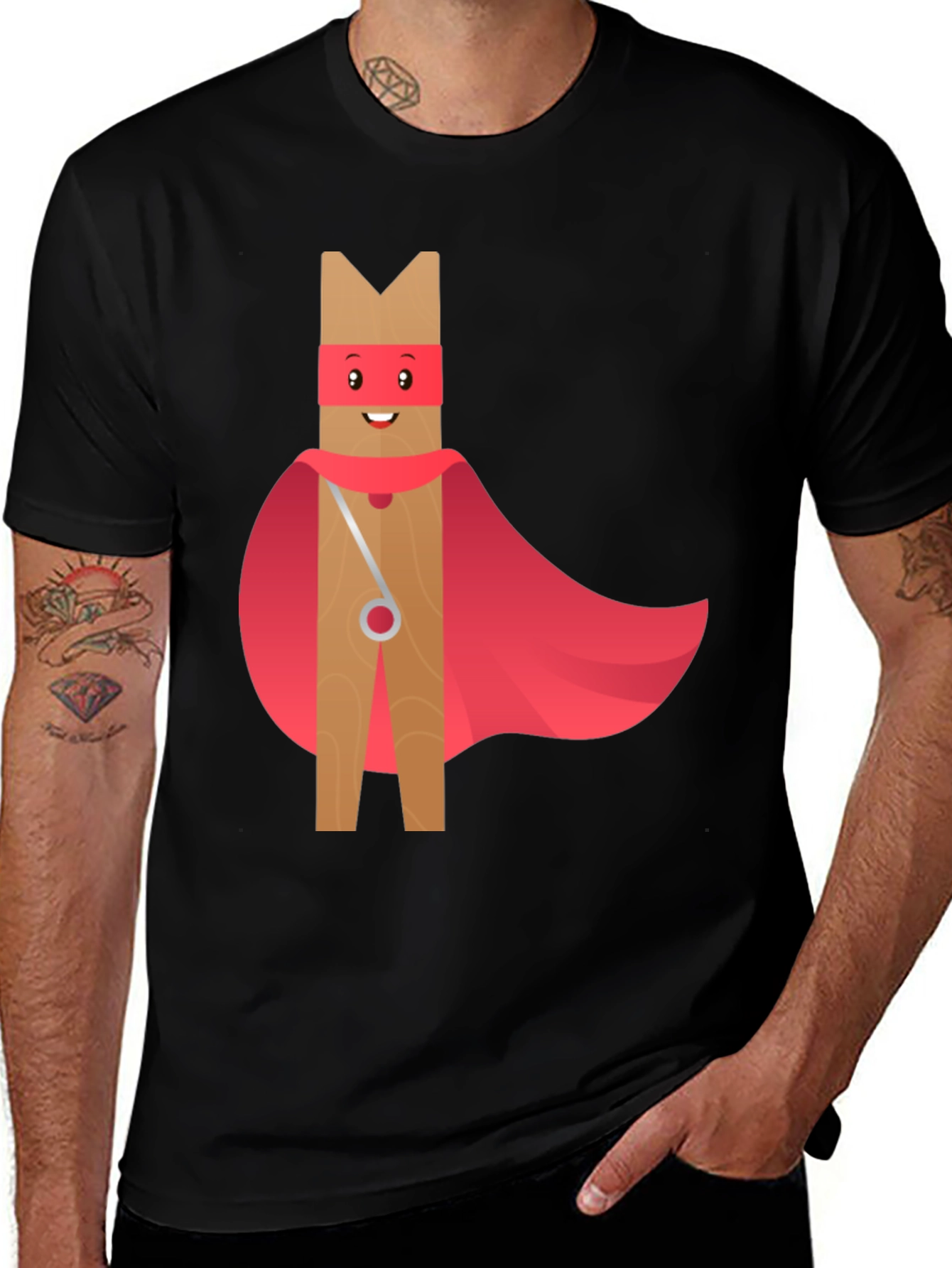 Clothespin Superhero Graphic Tee
