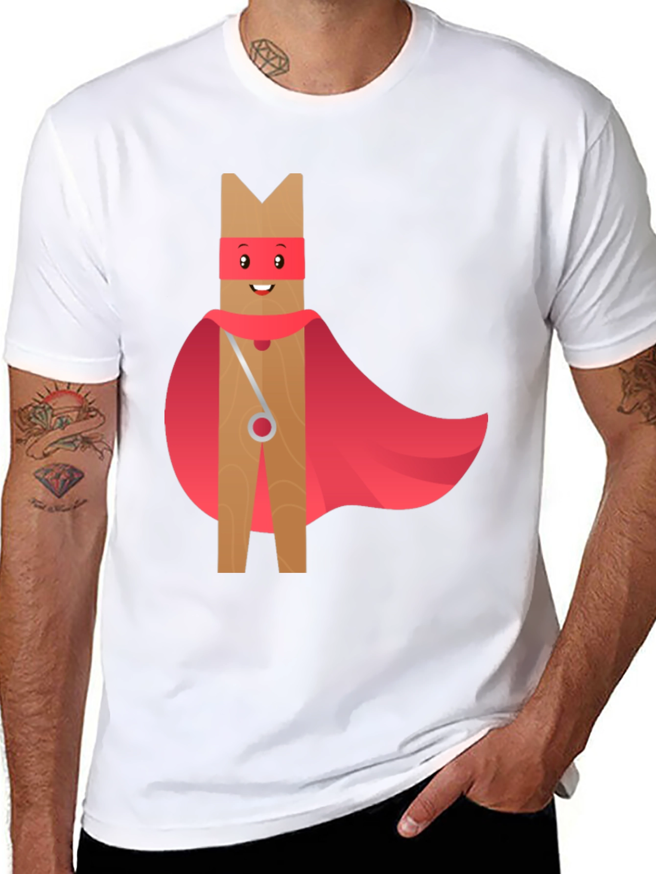 Clothespin Superhero Graphic Tee