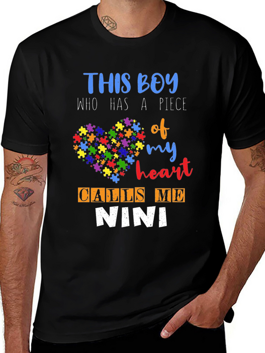 Autism Awareness T-Shirt - This Boy Calls Me Nini