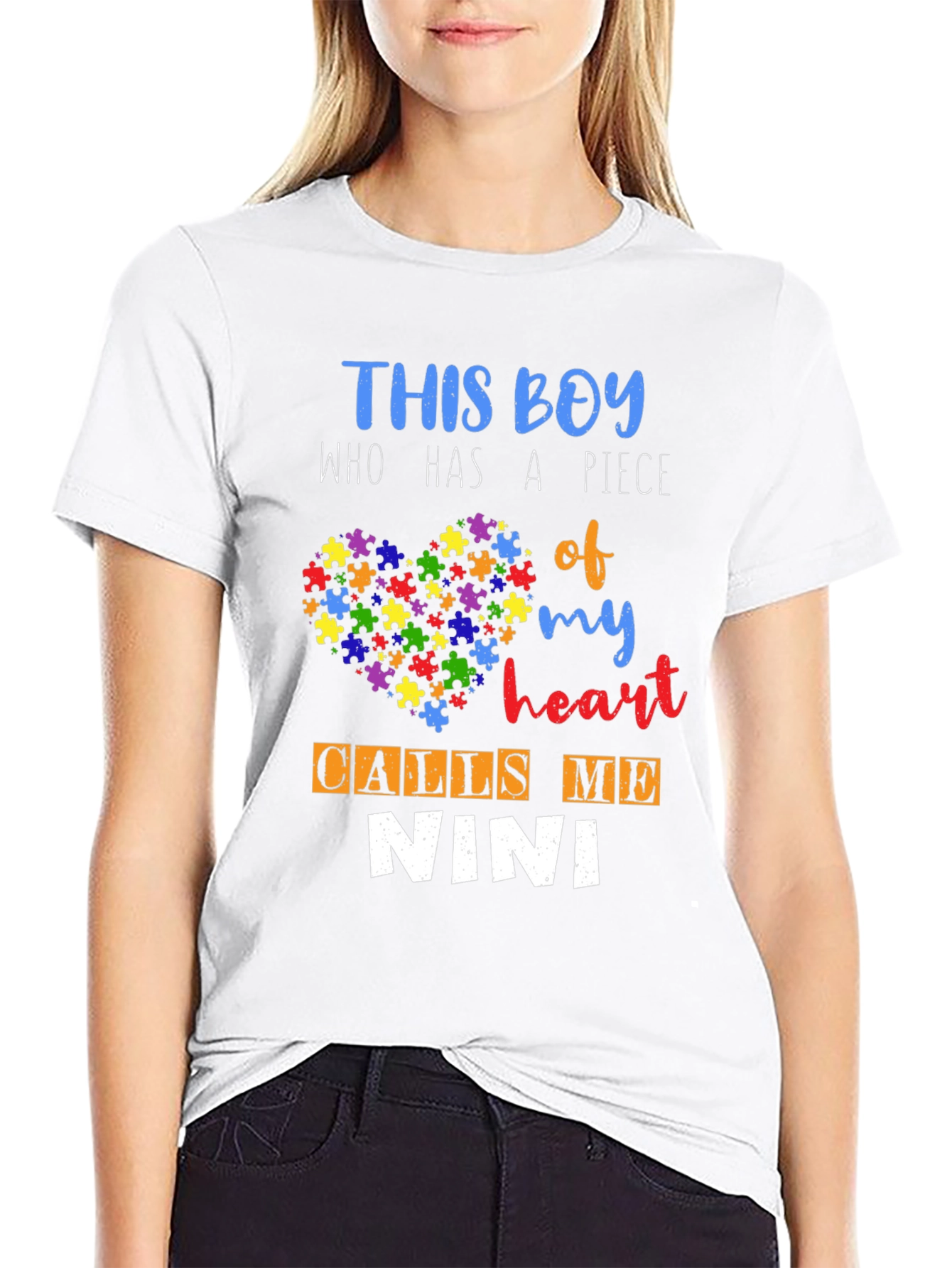 Autism Awareness T-Shirt - This Boy Calls Me Nini