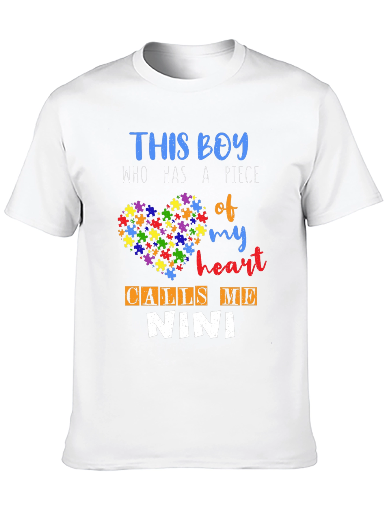 Autism Awareness T-Shirt - This Boy Calls Me Nini