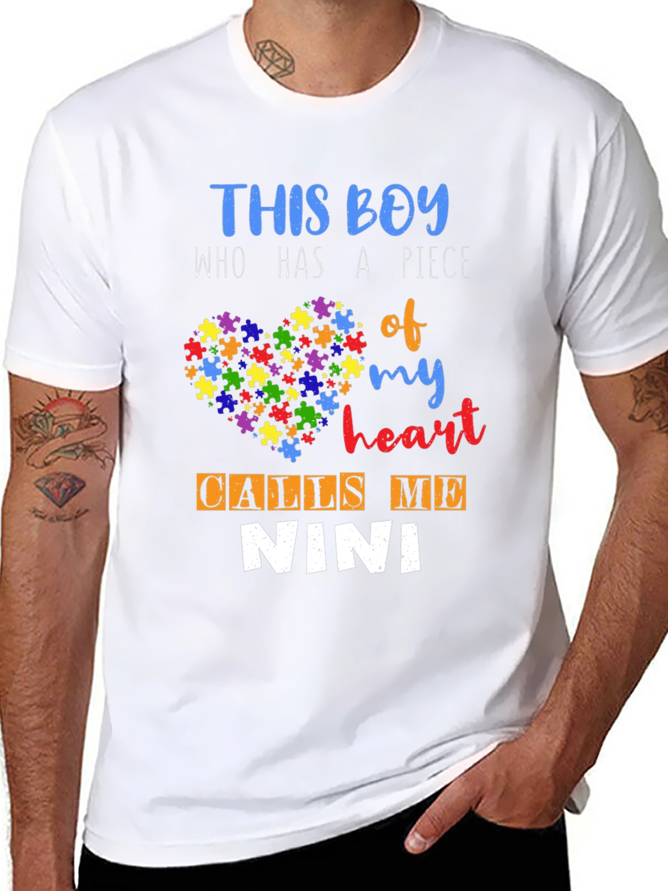 Autism Awareness T-Shirt - This Boy Calls Me Nini