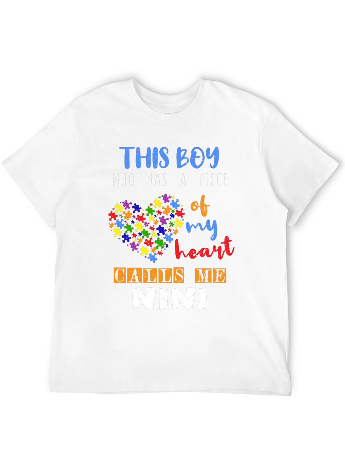 Autism Awareness T-Shirt - This Boy Calls Me Nini