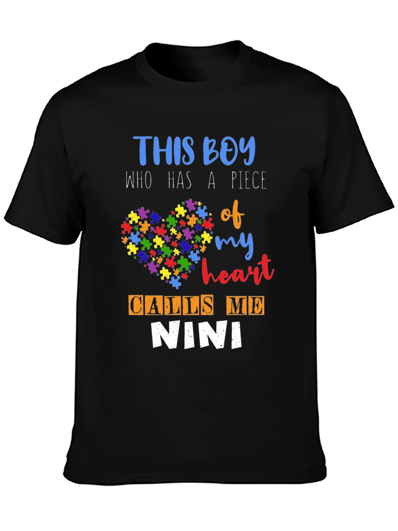 Autism Awareness T-Shirt - This Boy Calls Me Nini