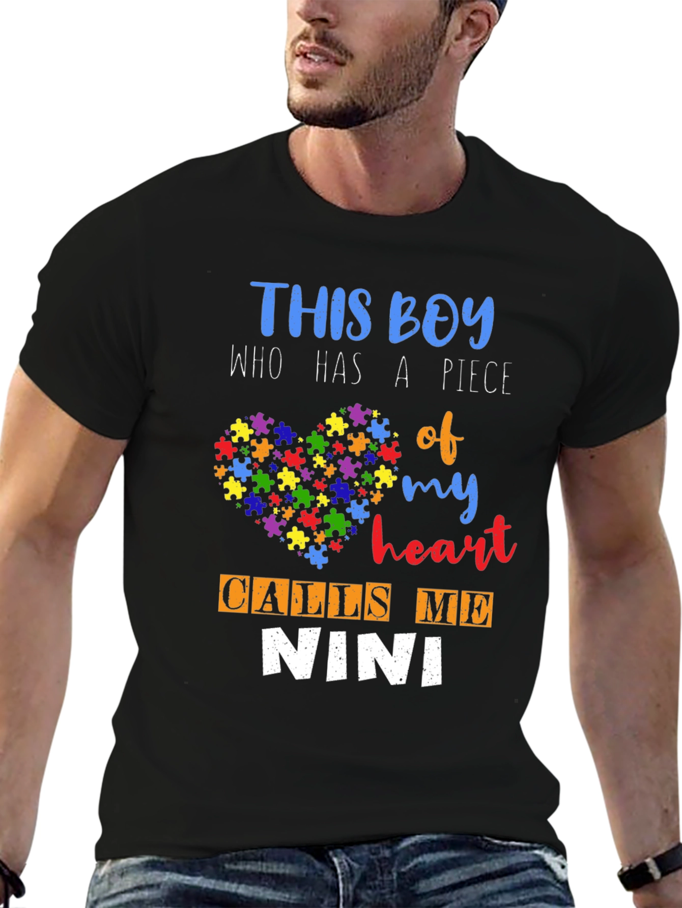 Autism Awareness T-Shirt - This Boy Calls Me Nini