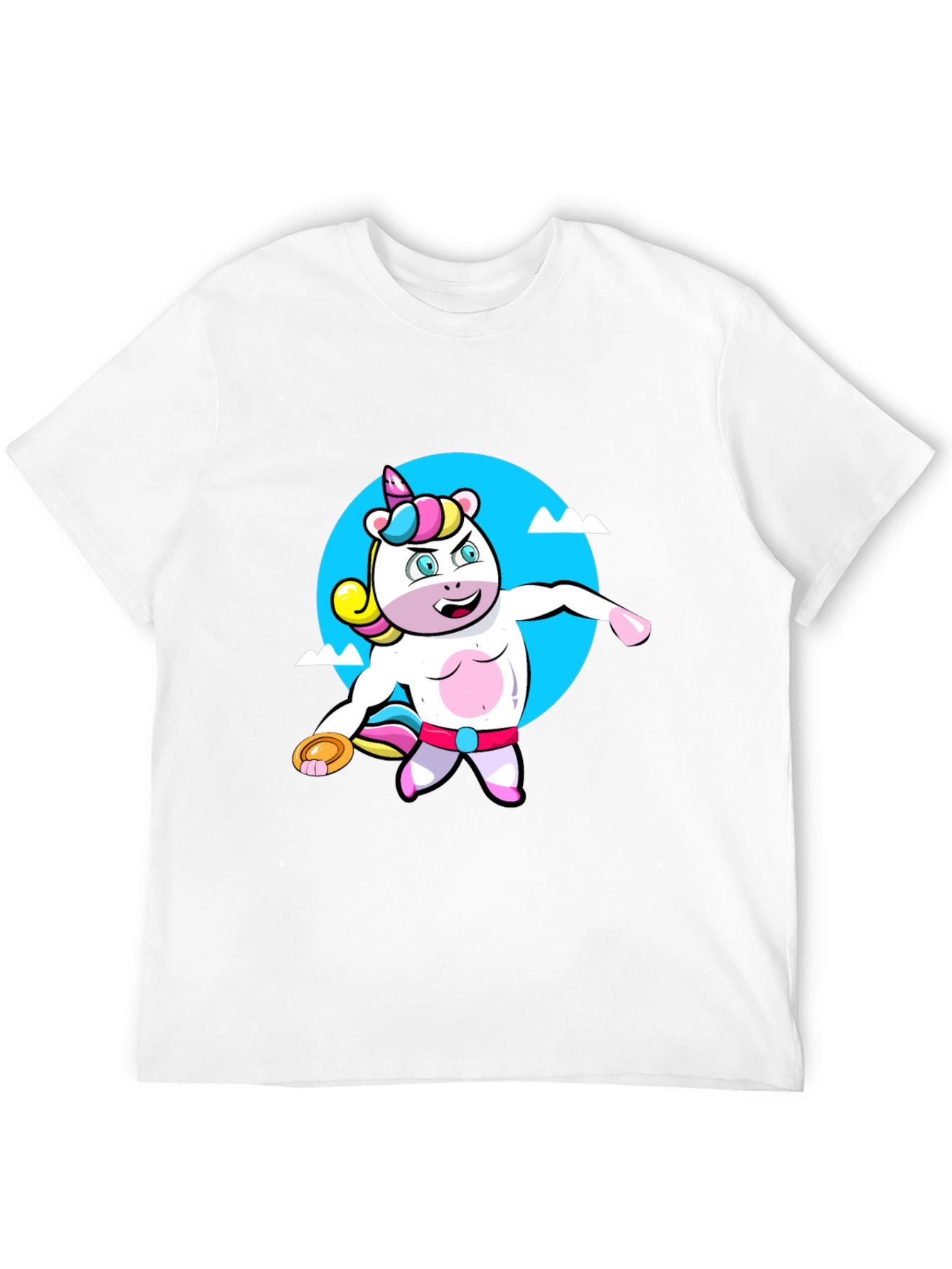 Unicorn Throwing Disc Black T-Shirt