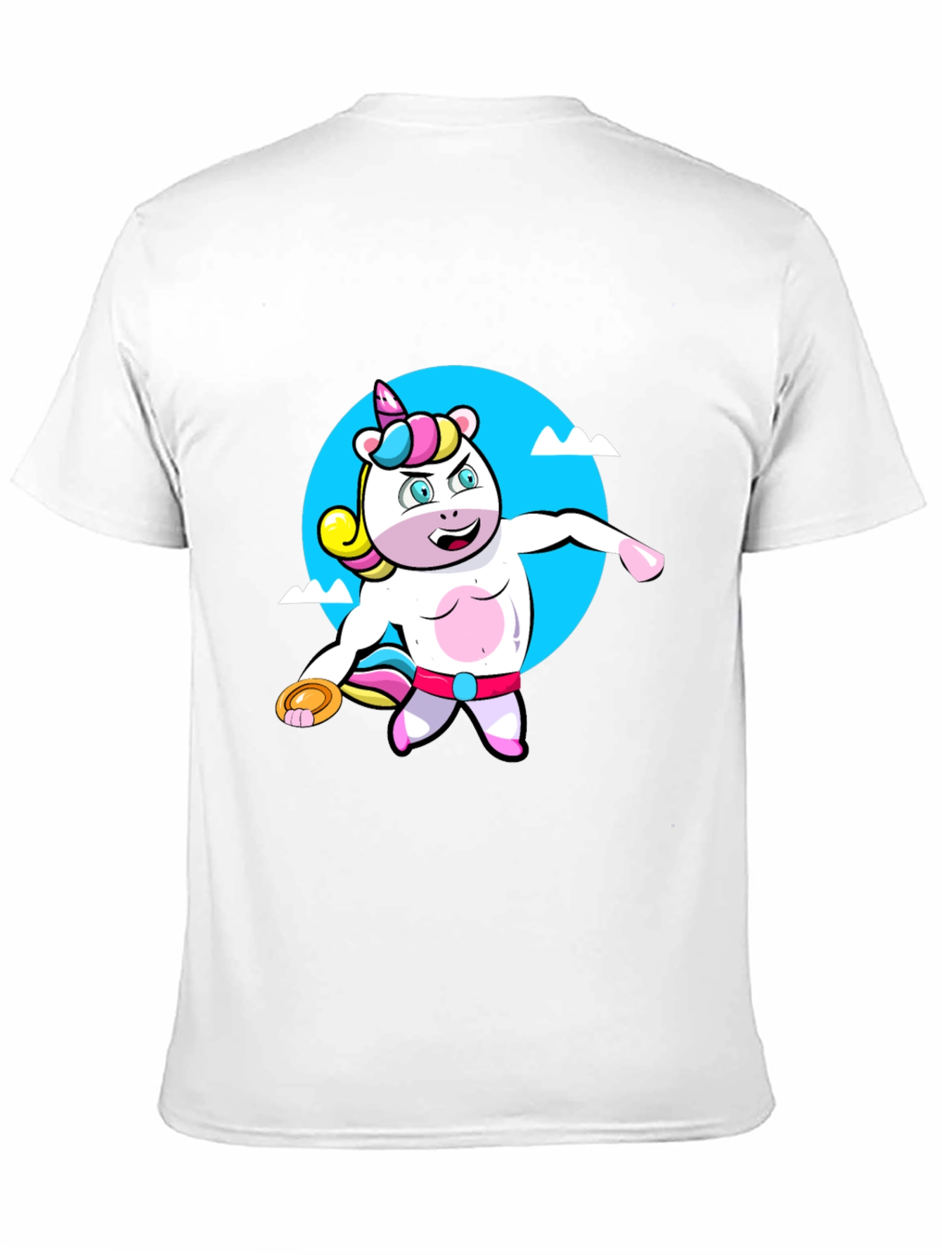 Unicorn Throwing Disc Black T-Shirt