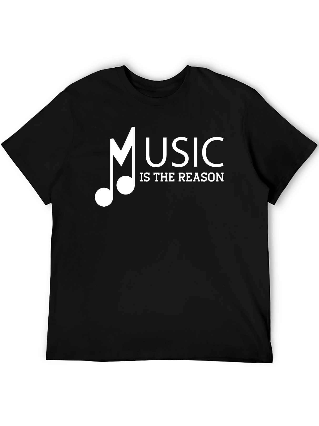 Music is The Reason Graphic Black T-Shirt