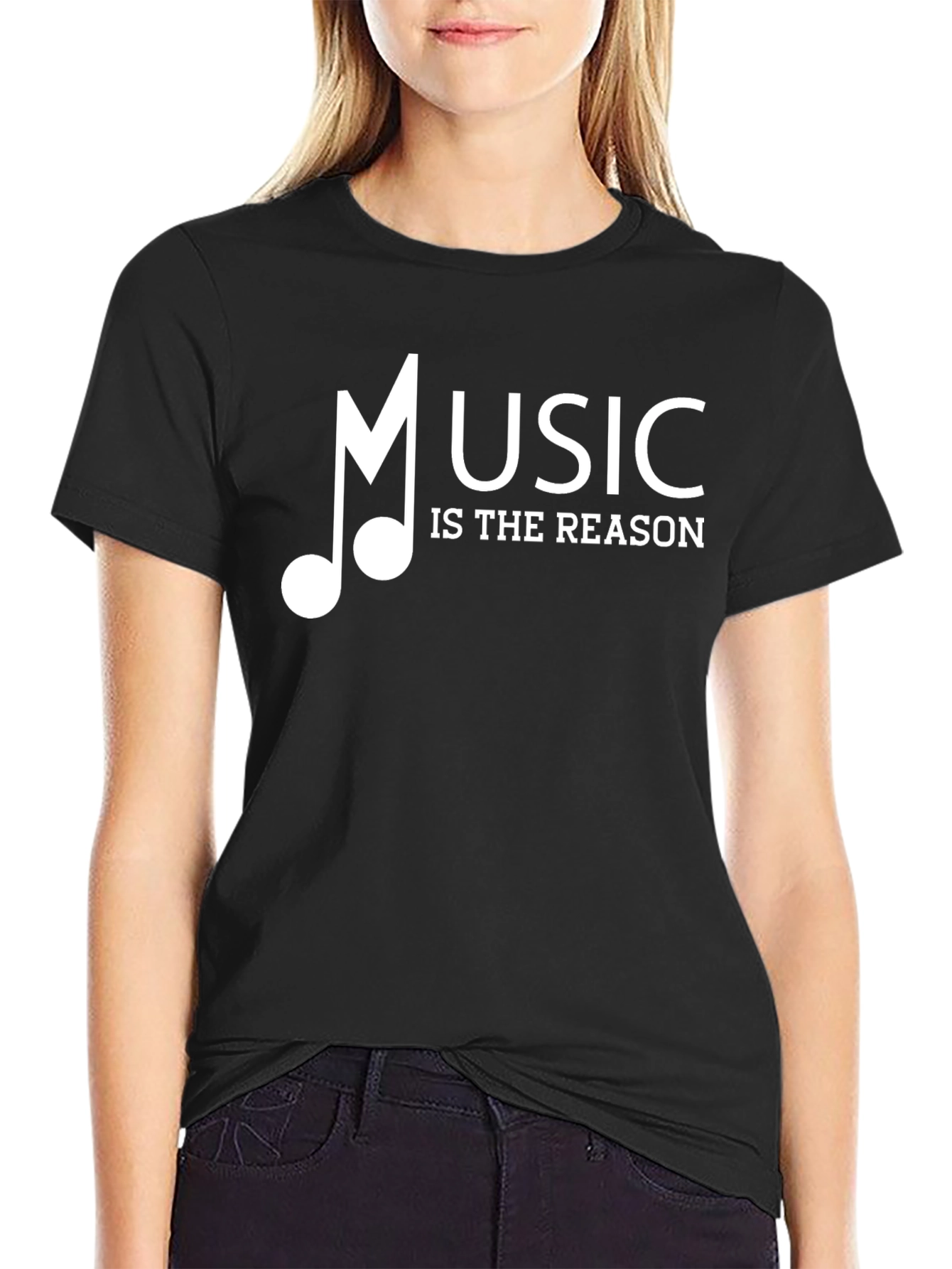 Music is The Reason Graphic Black T-Shirt