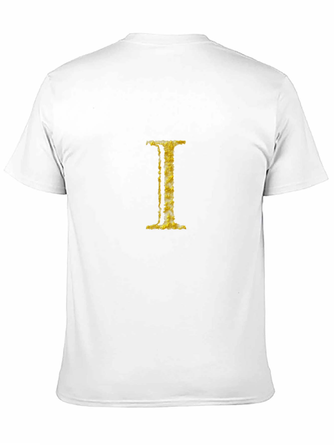 Golden Letter I on Black Tee