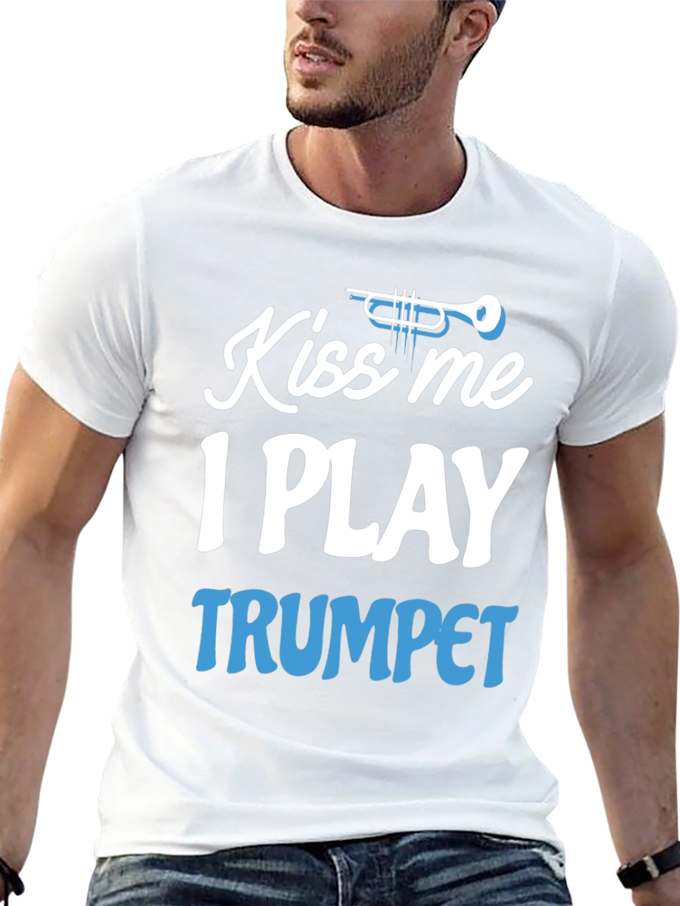 Kiss Me I Play Trumpet Graphic T-Shirt