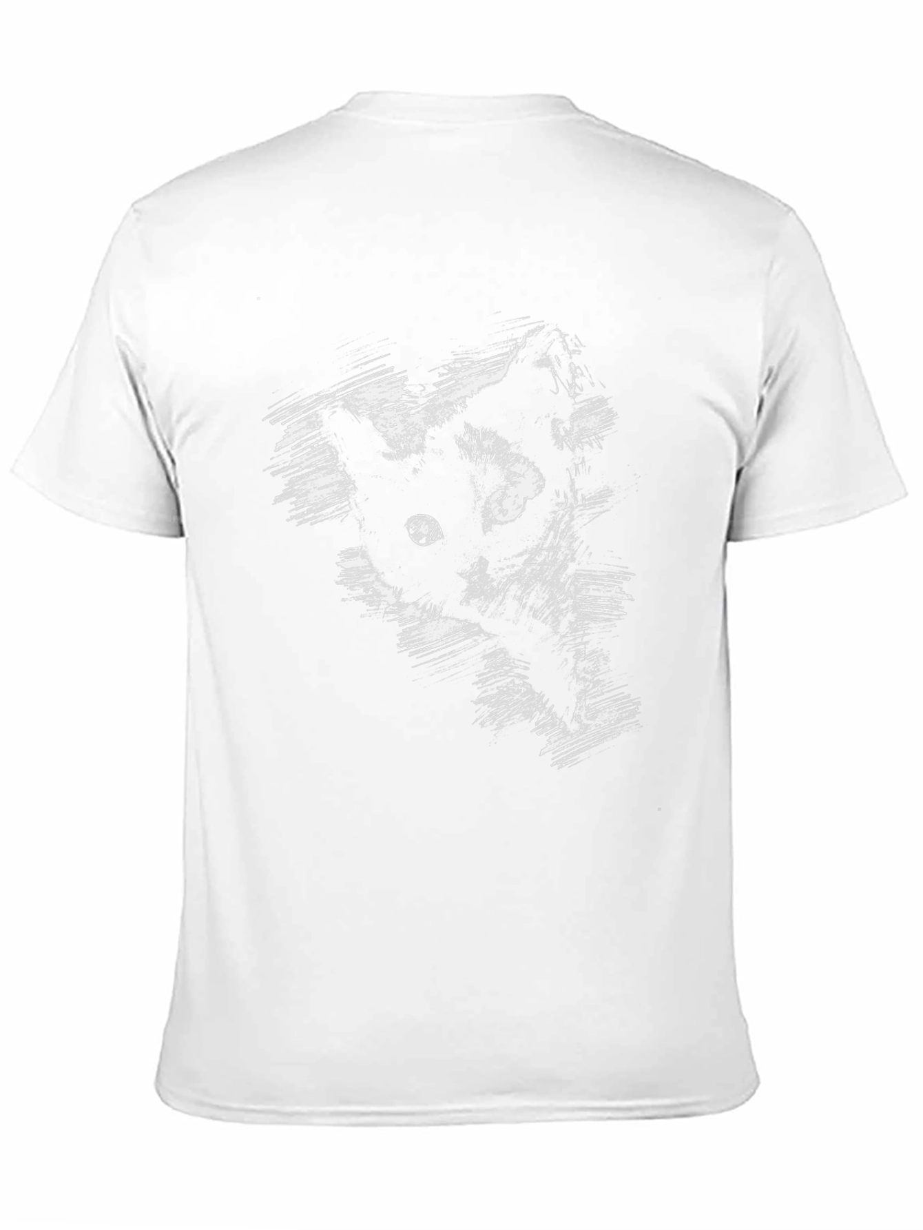 Brushstroke Cat Graphic Black T-Shirt