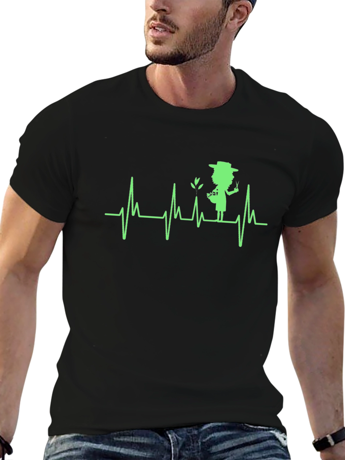 Gardener Heartbeat Black T-Shirt