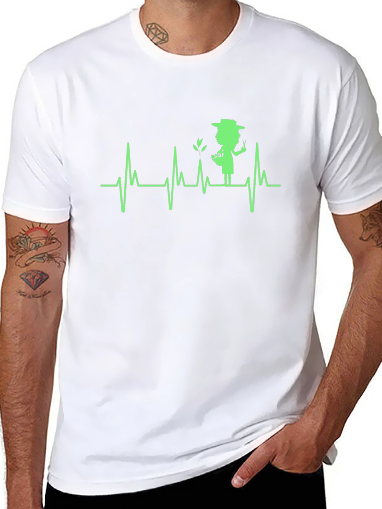 Gardener Heartbeat Black T-Shirt