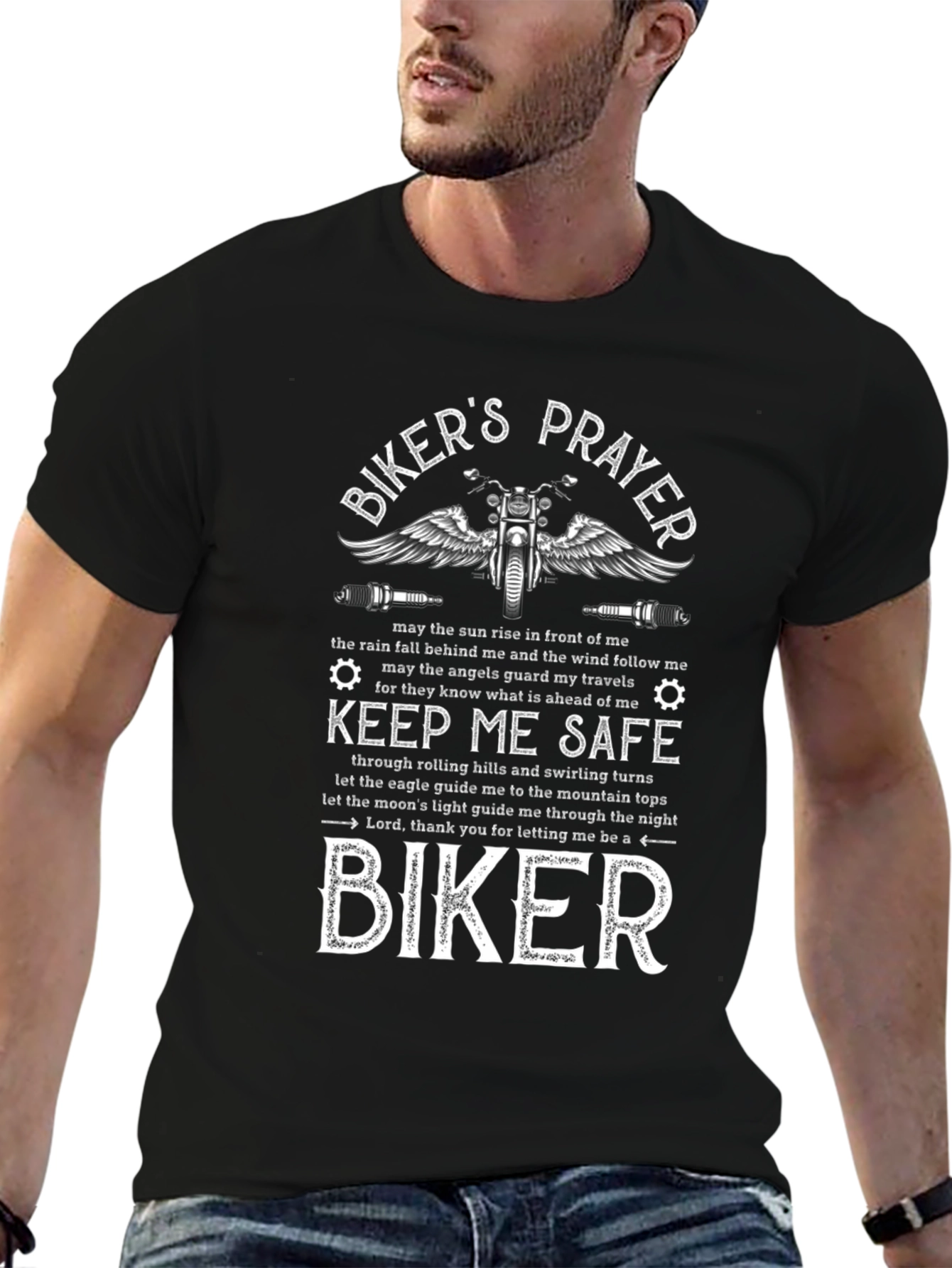 Bikers Prayer Graphic Tee - Ride Safe!