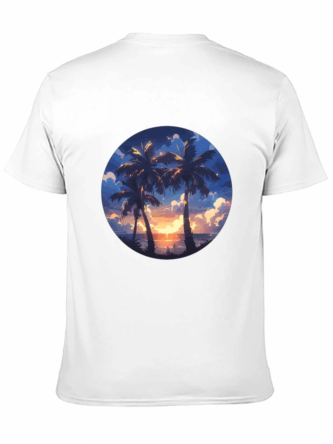Tropical Sunset Palm Tree Graphic Tee
