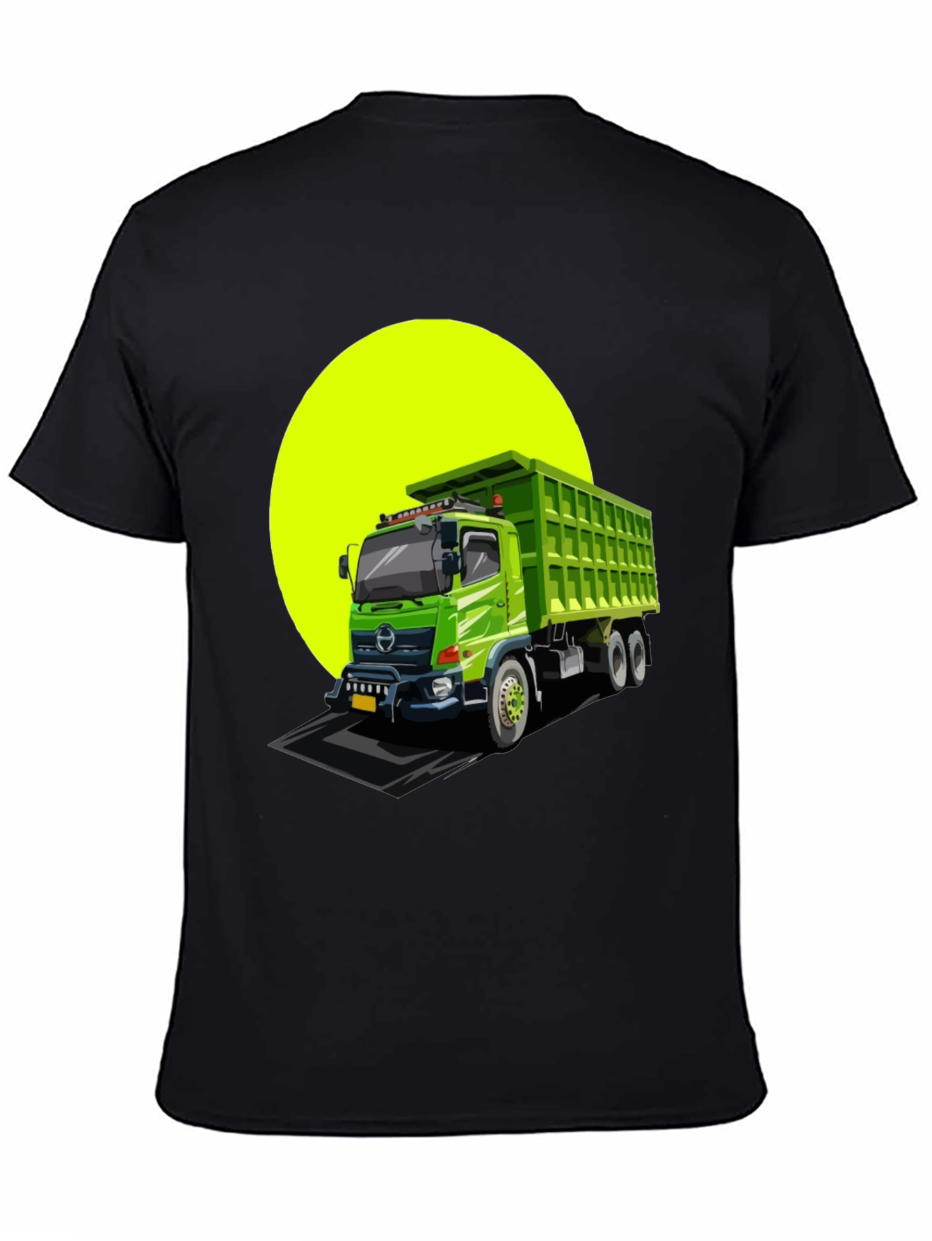 Dump Truck Graphic Tee - Black Cotton T-Shirt