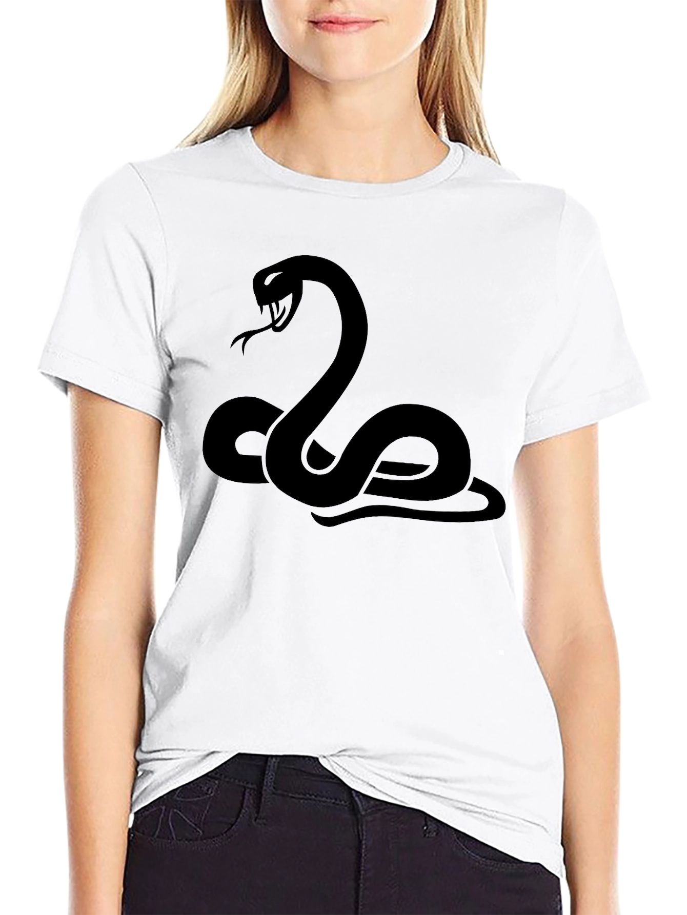Black Snake Graphic Tee - Stylish Mens T-Shirt