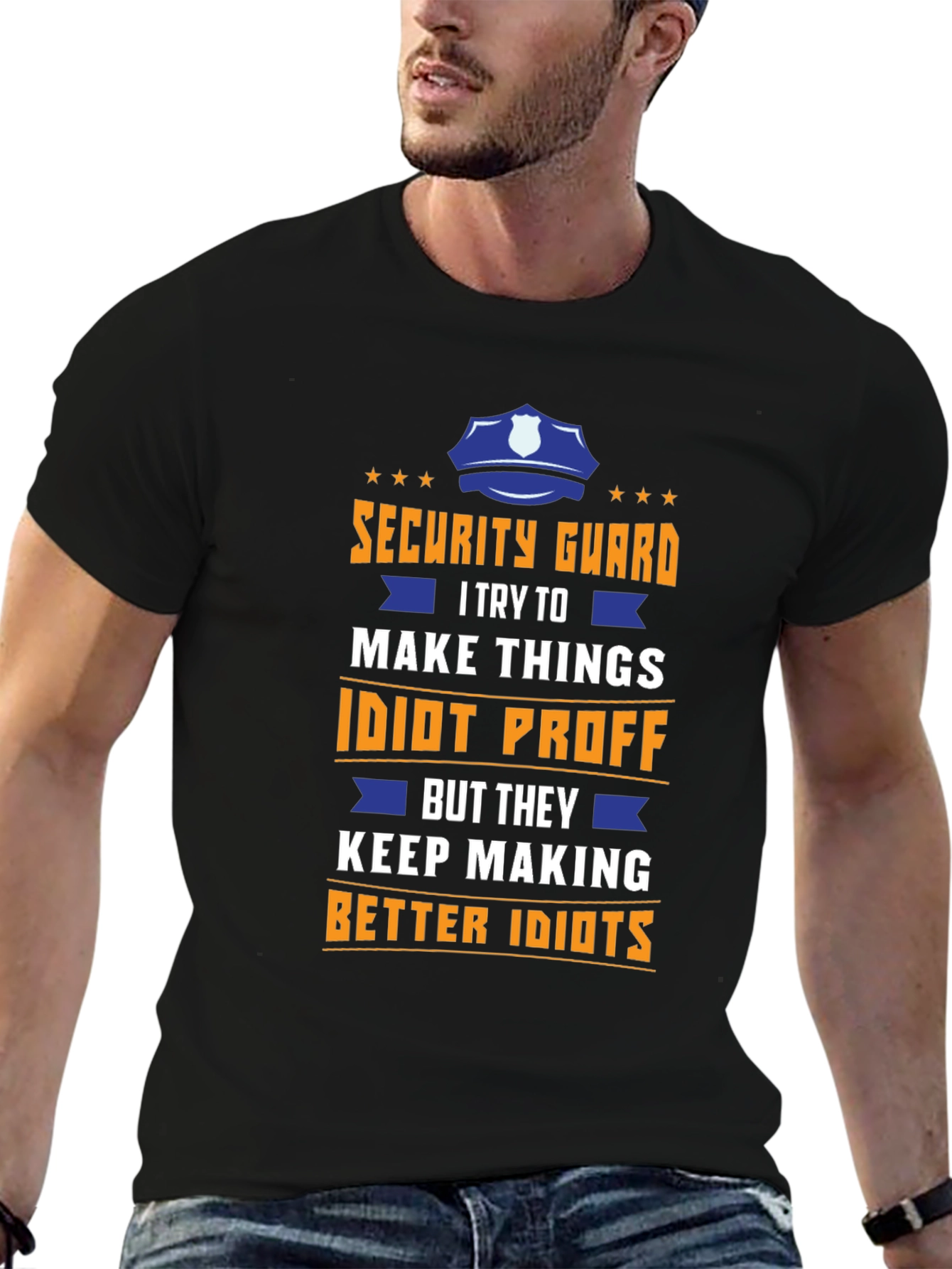 Security Guard Idiot Proof T-Shirt Funny Job Tee