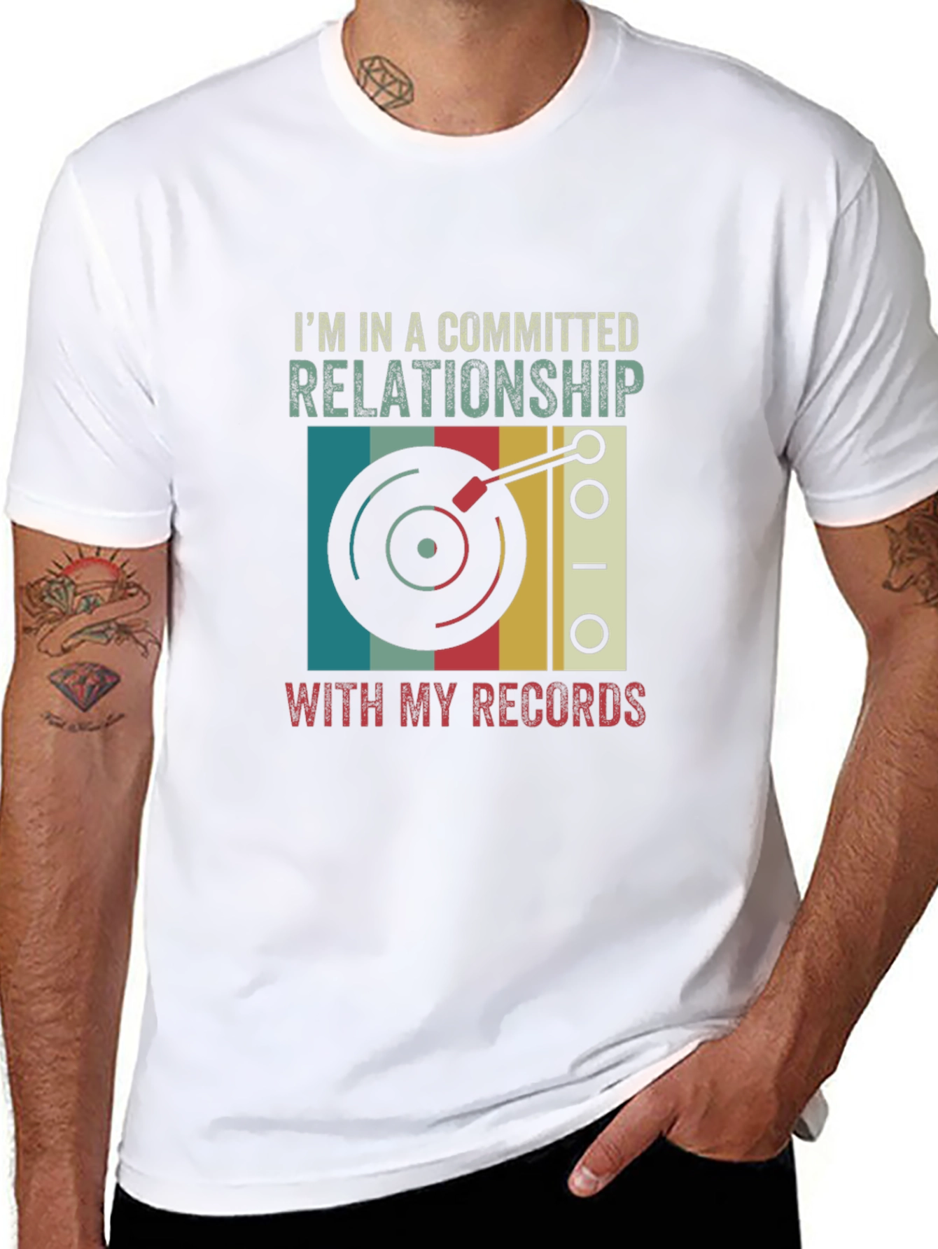 Retro Record Player Relationship Graphic Tee