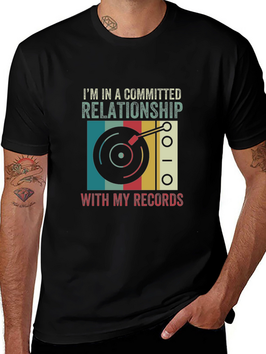 Retro Record Player Relationship Graphic Tee