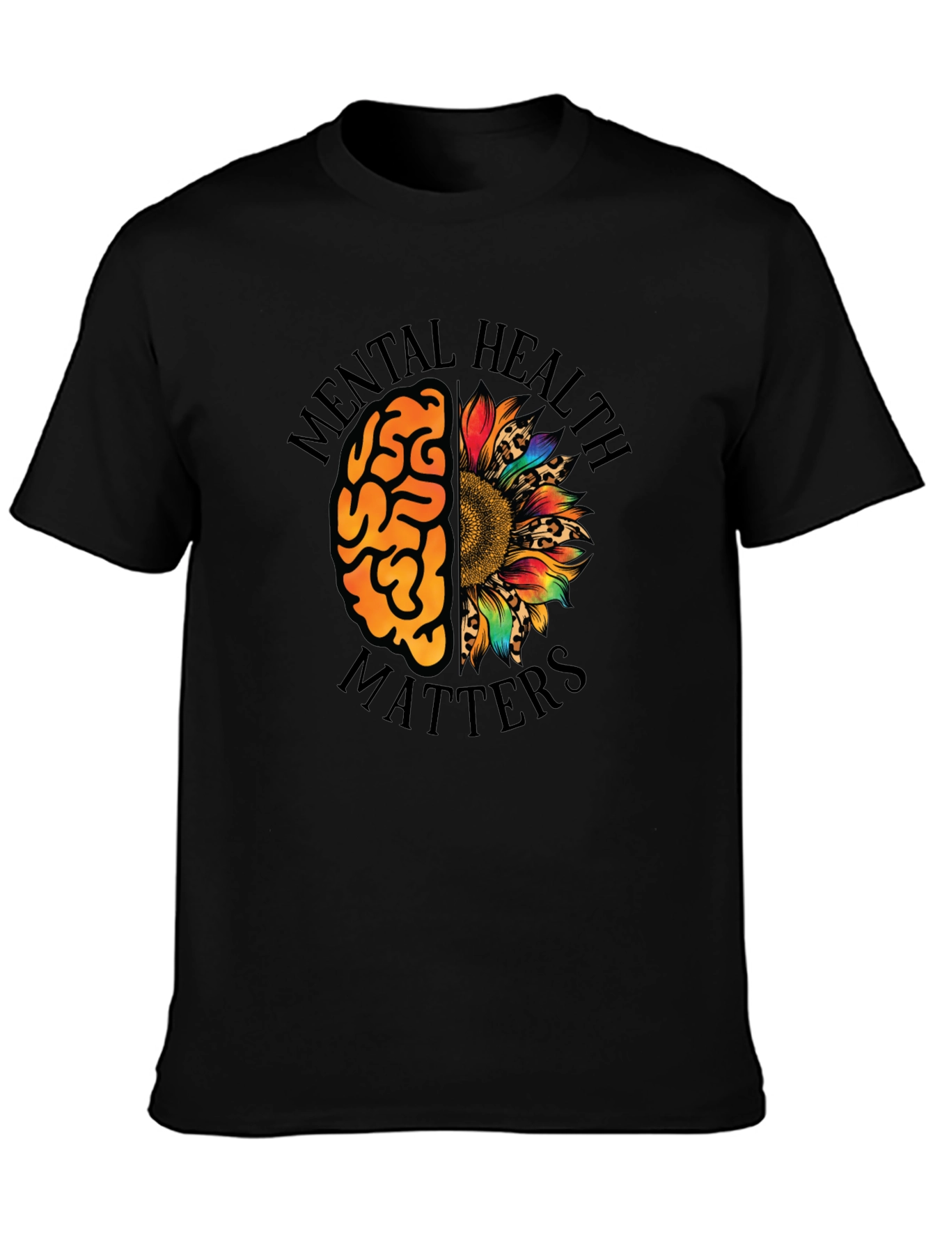Mental Health Matters Brain & Sunflower T-Shirt