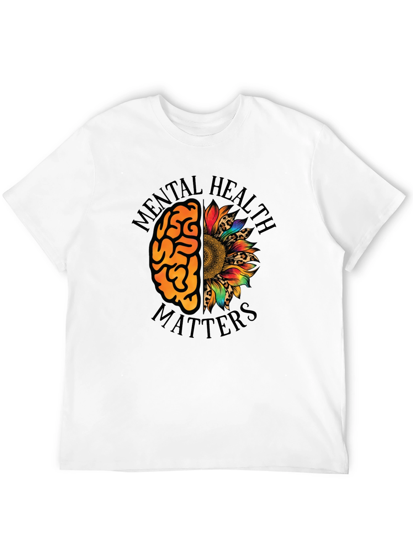 Mental Health Matters Brain & Sunflower T-Shirt