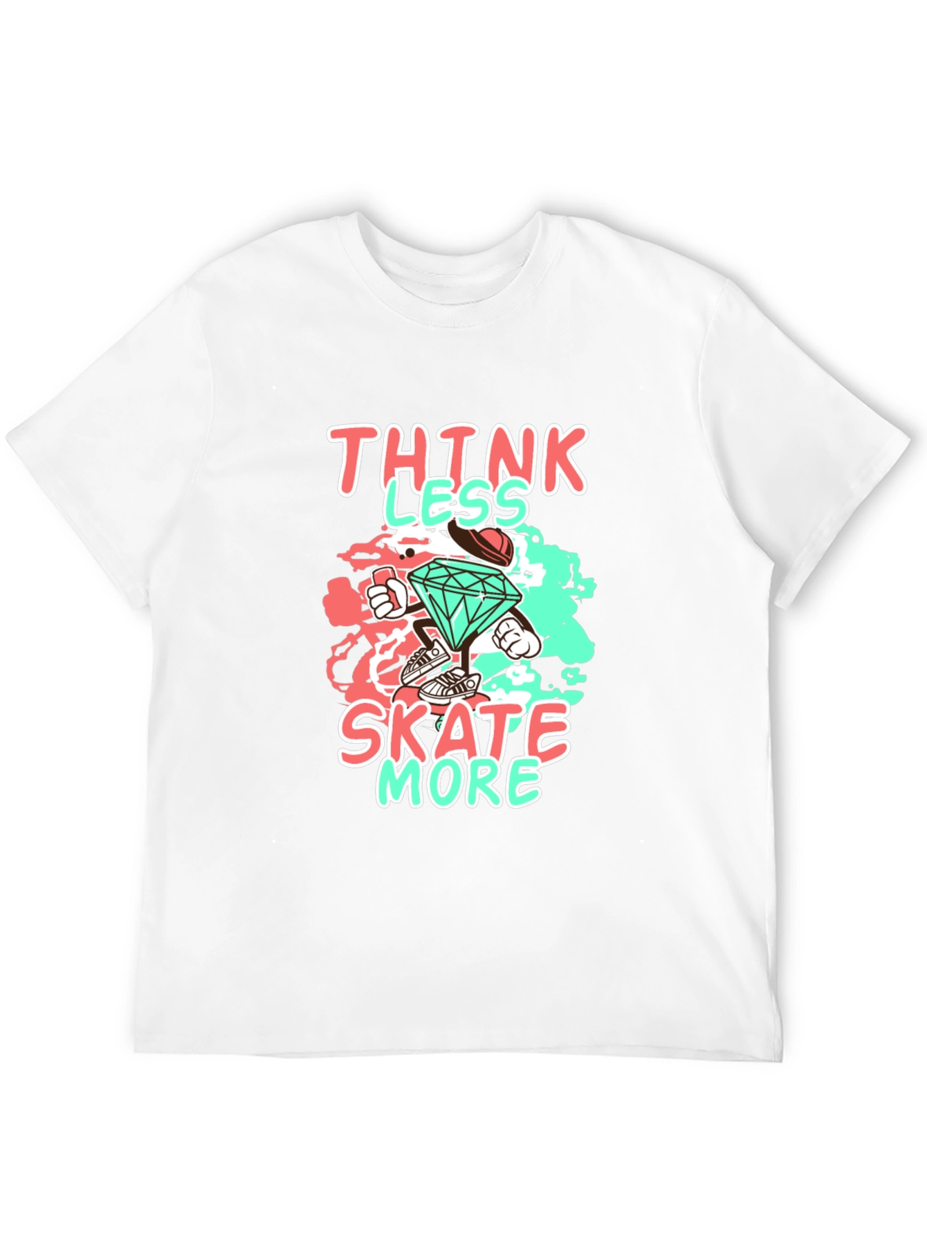 Think Less Skate More Graphic Black Tee