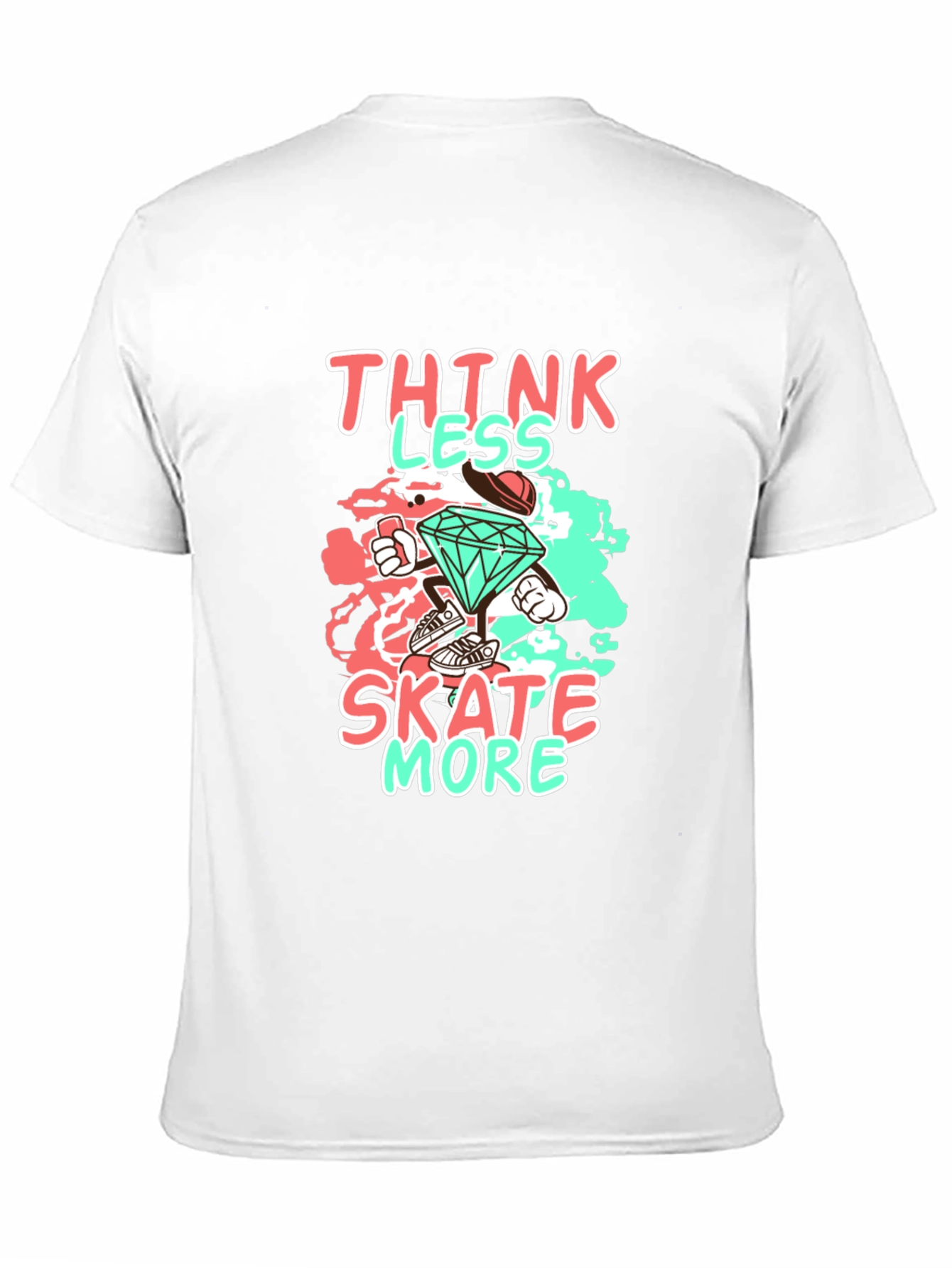 Think Less Skate More Graphic Black Tee