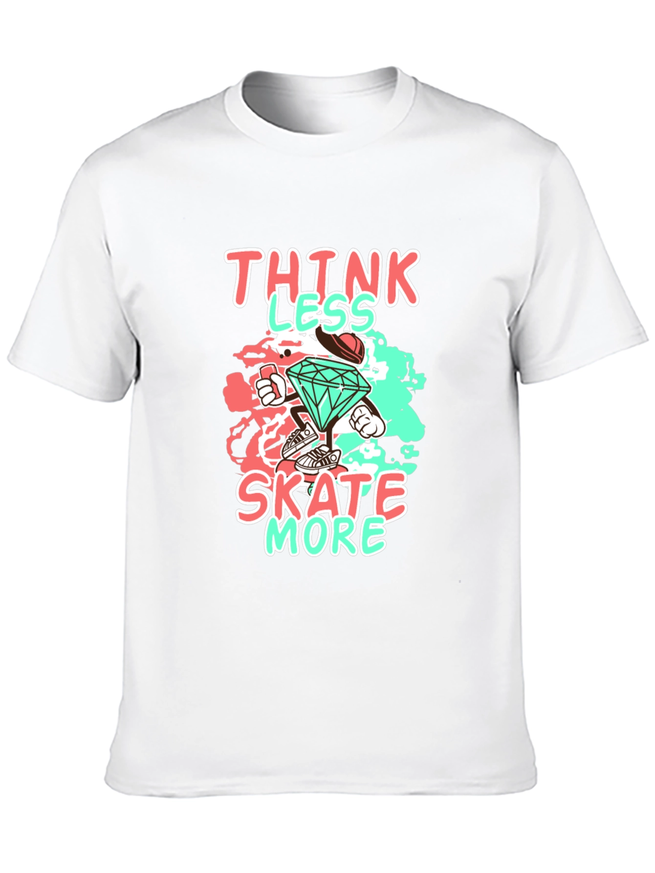 Think Less Skate More Graphic Black Tee