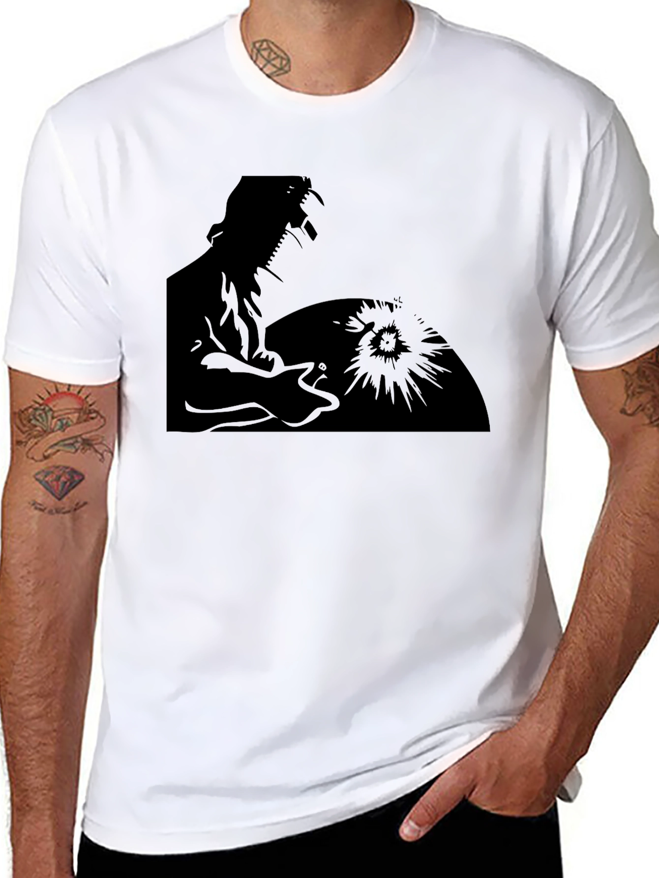 Welder Silhouette Graphic Tee - Black