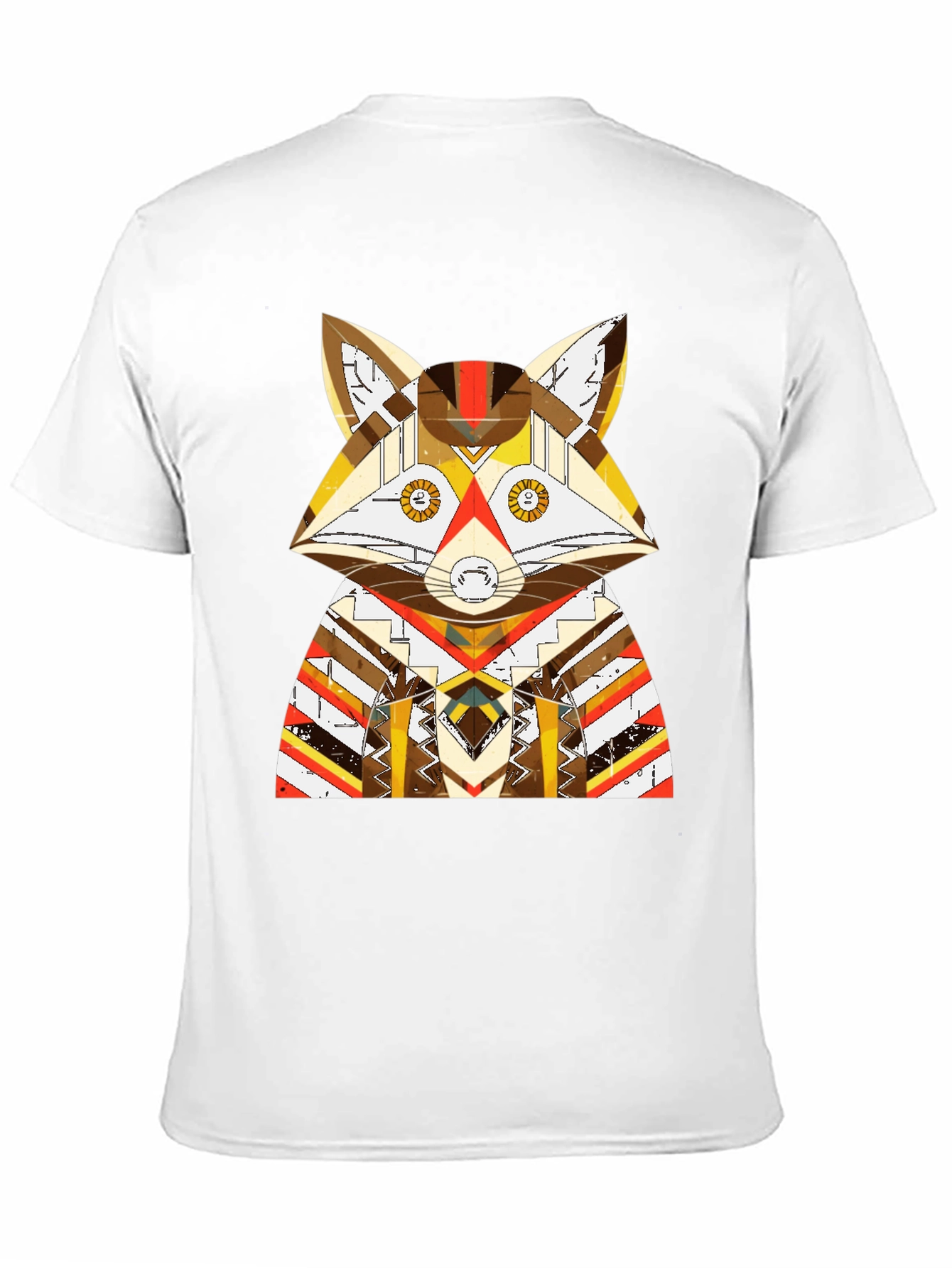 Geometric Fox Graphic Black T-Shirt