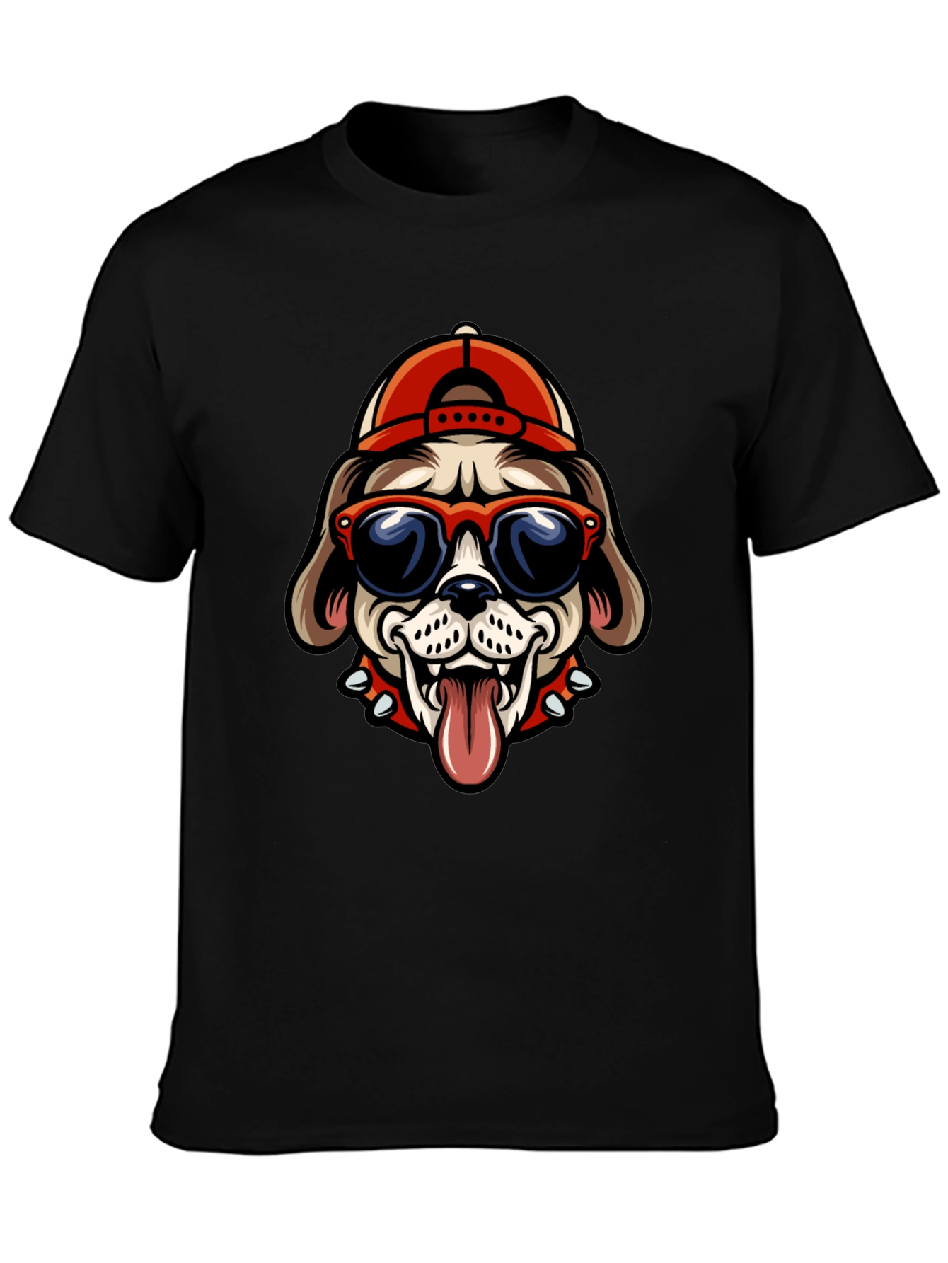 Cool Dog Tee: Cartoon Bulldog with Cap & Shades