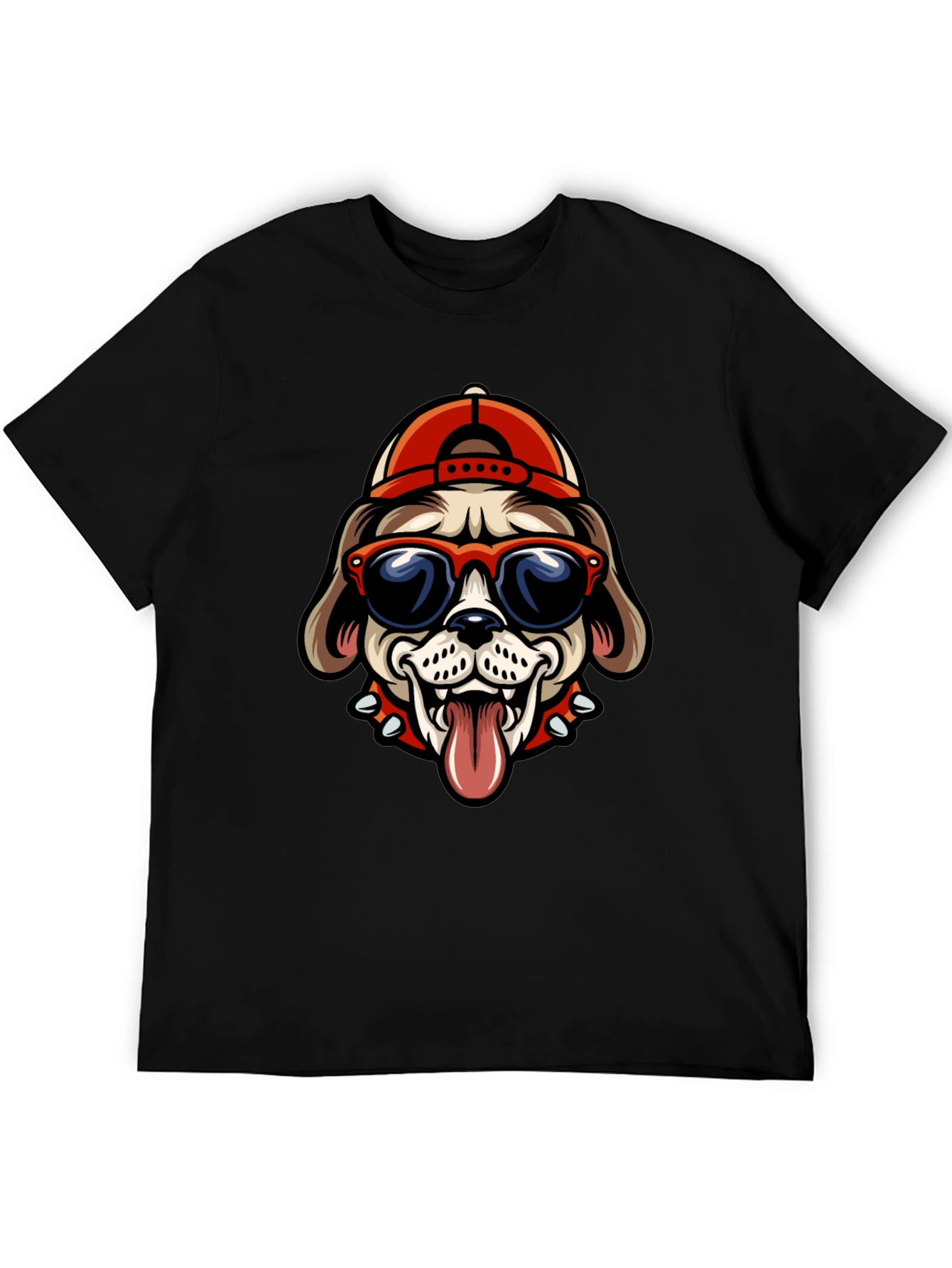 Cool Dog Tee: Cartoon Bulldog with Cap & Shades