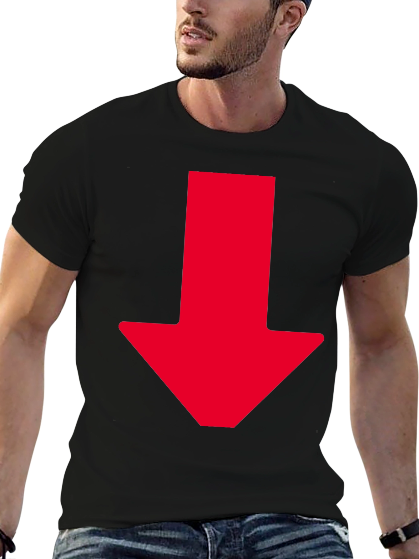 Red Arrow Graphic Tee - Down Direction Shirt