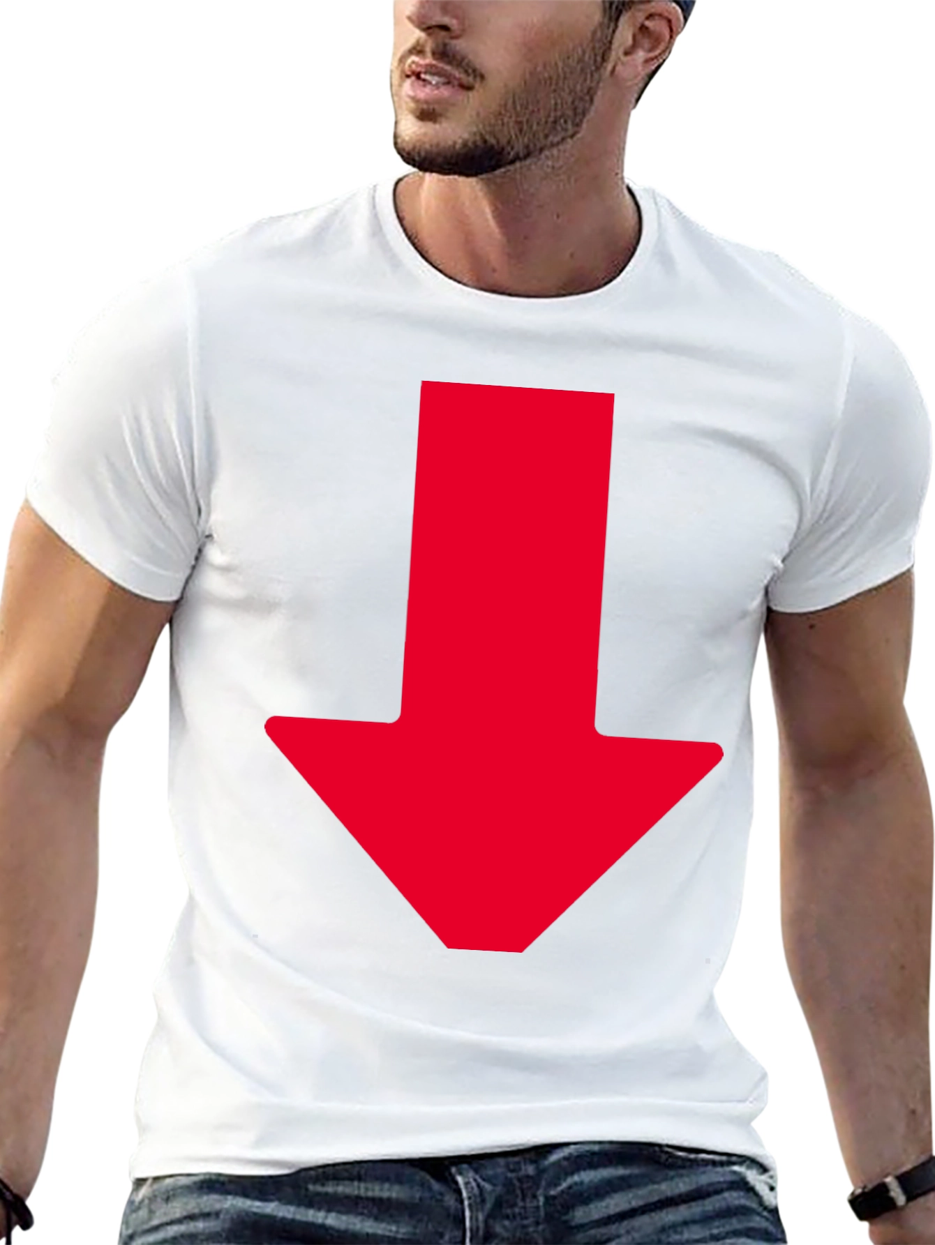 Red Arrow Graphic Tee - Down Direction Shirt