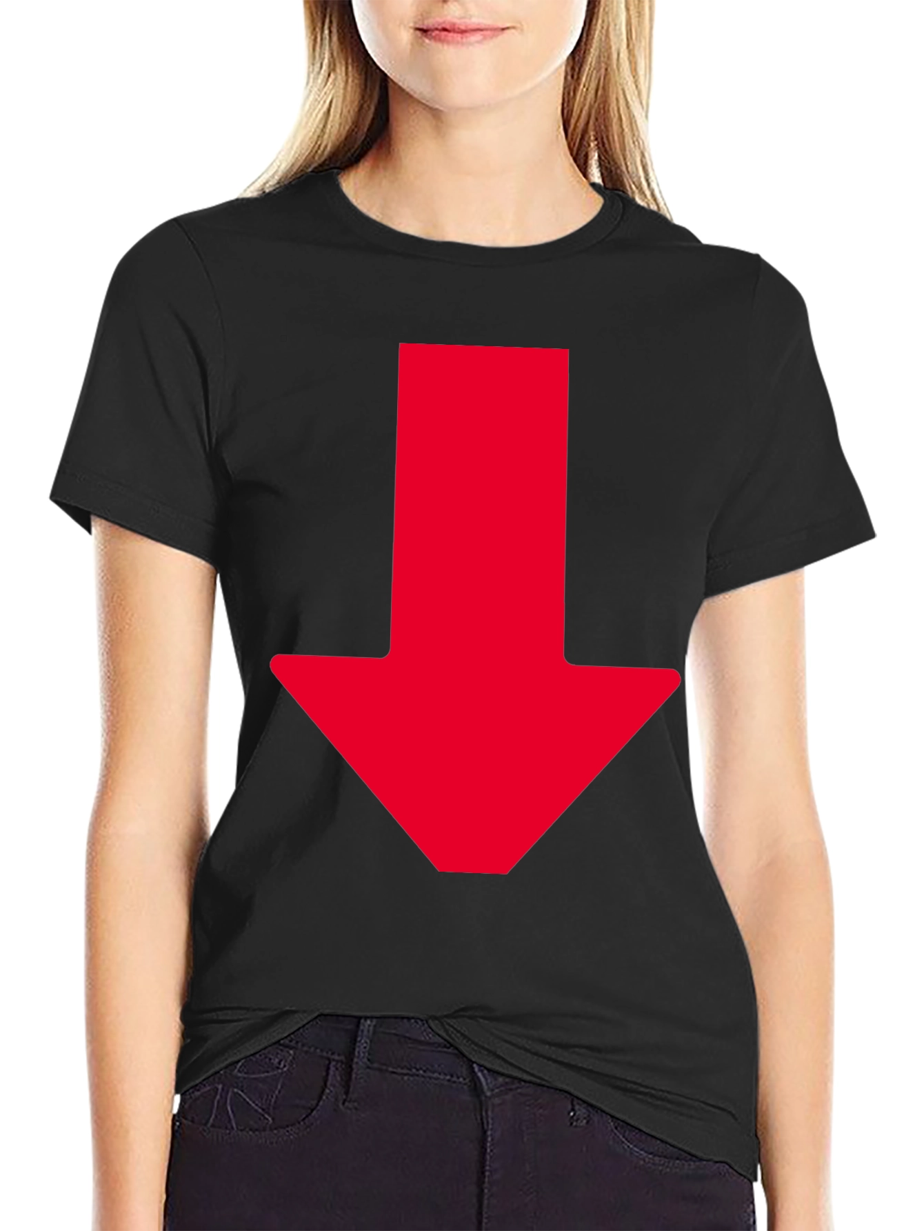 Red Arrow Graphic Tee - Down Direction Shirt