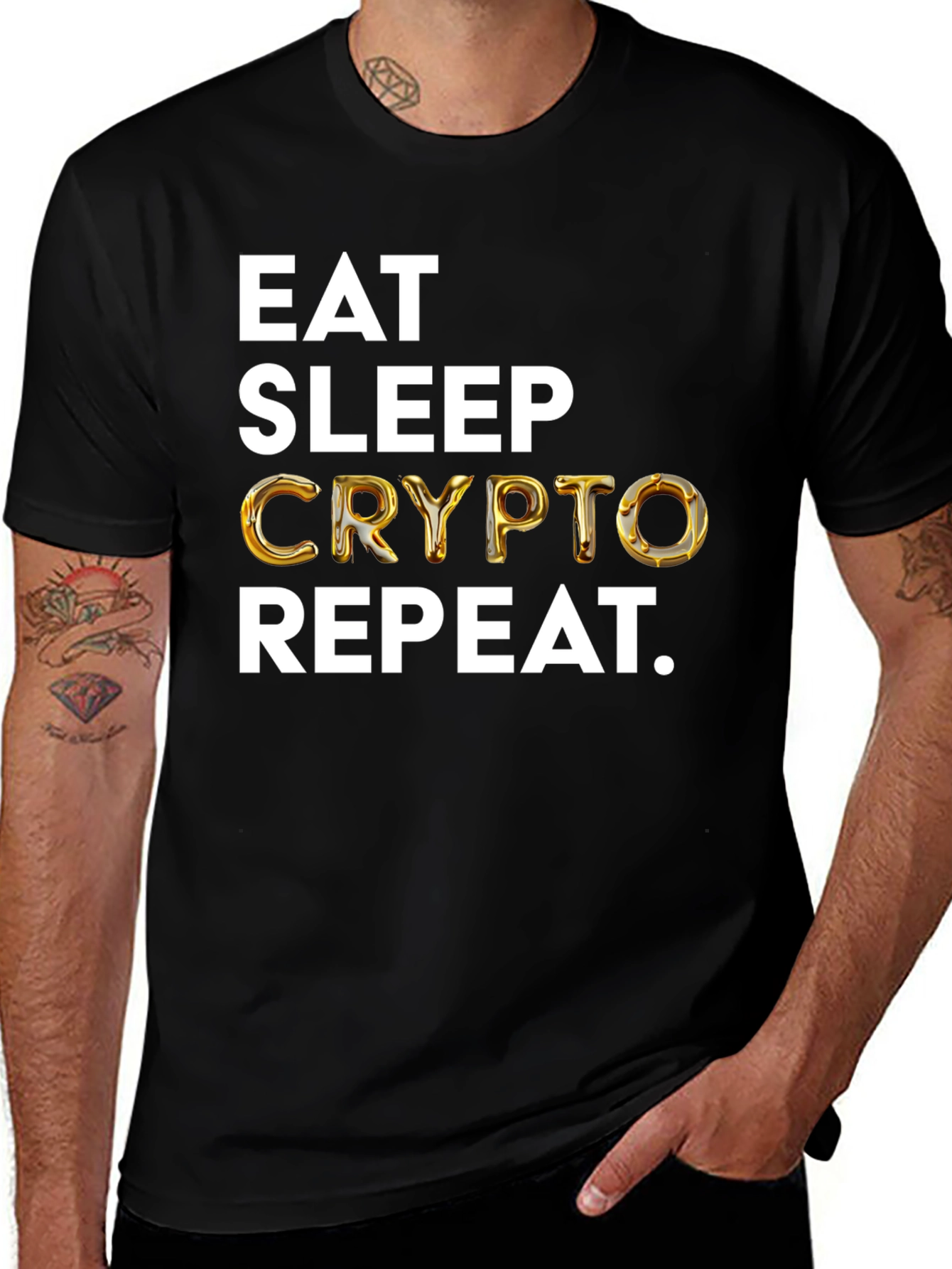 Eat Sleep Crypto Repeat Black T-Shirt