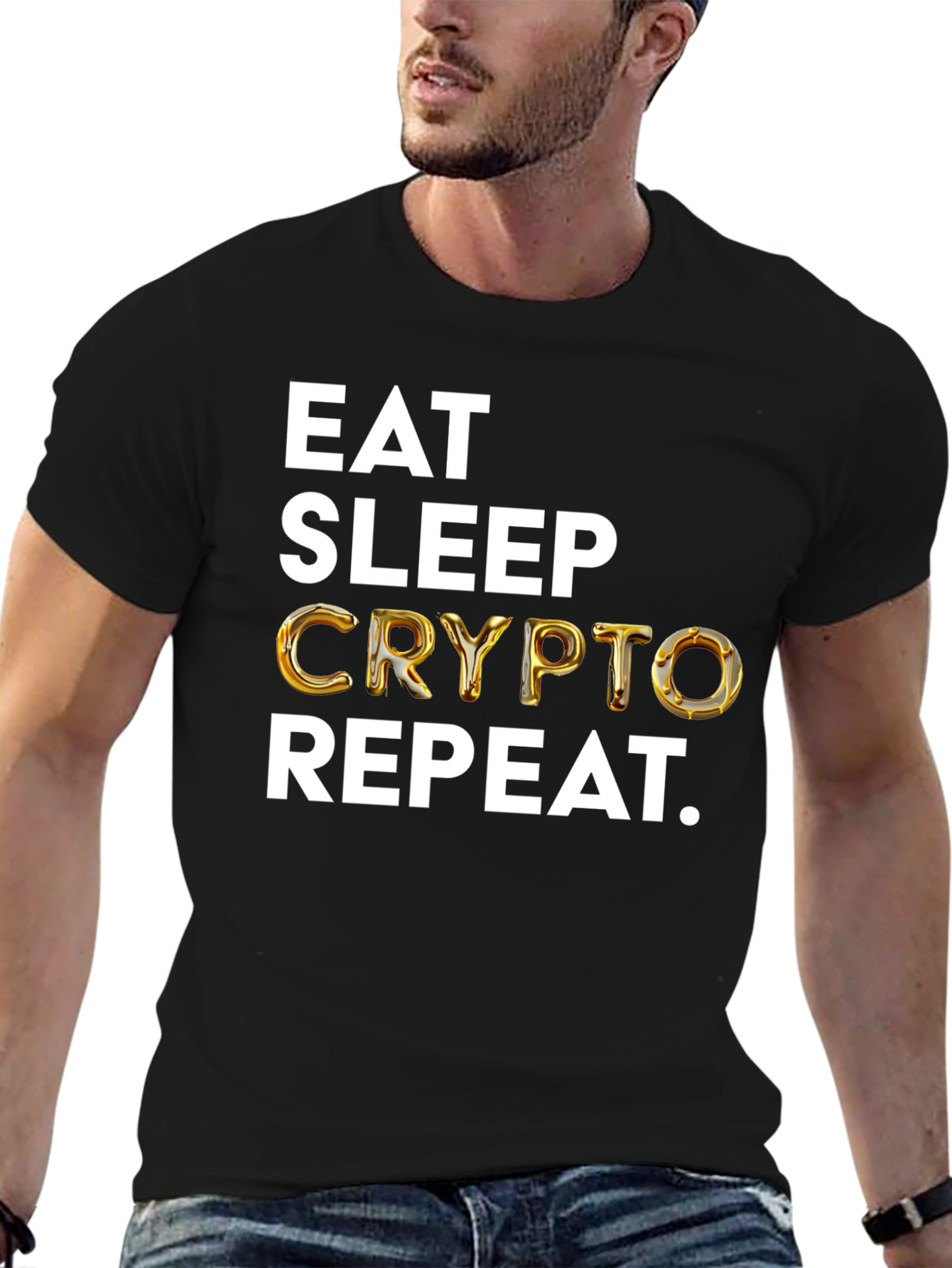 Eat Sleep Crypto Repeat Black T-Shirt
