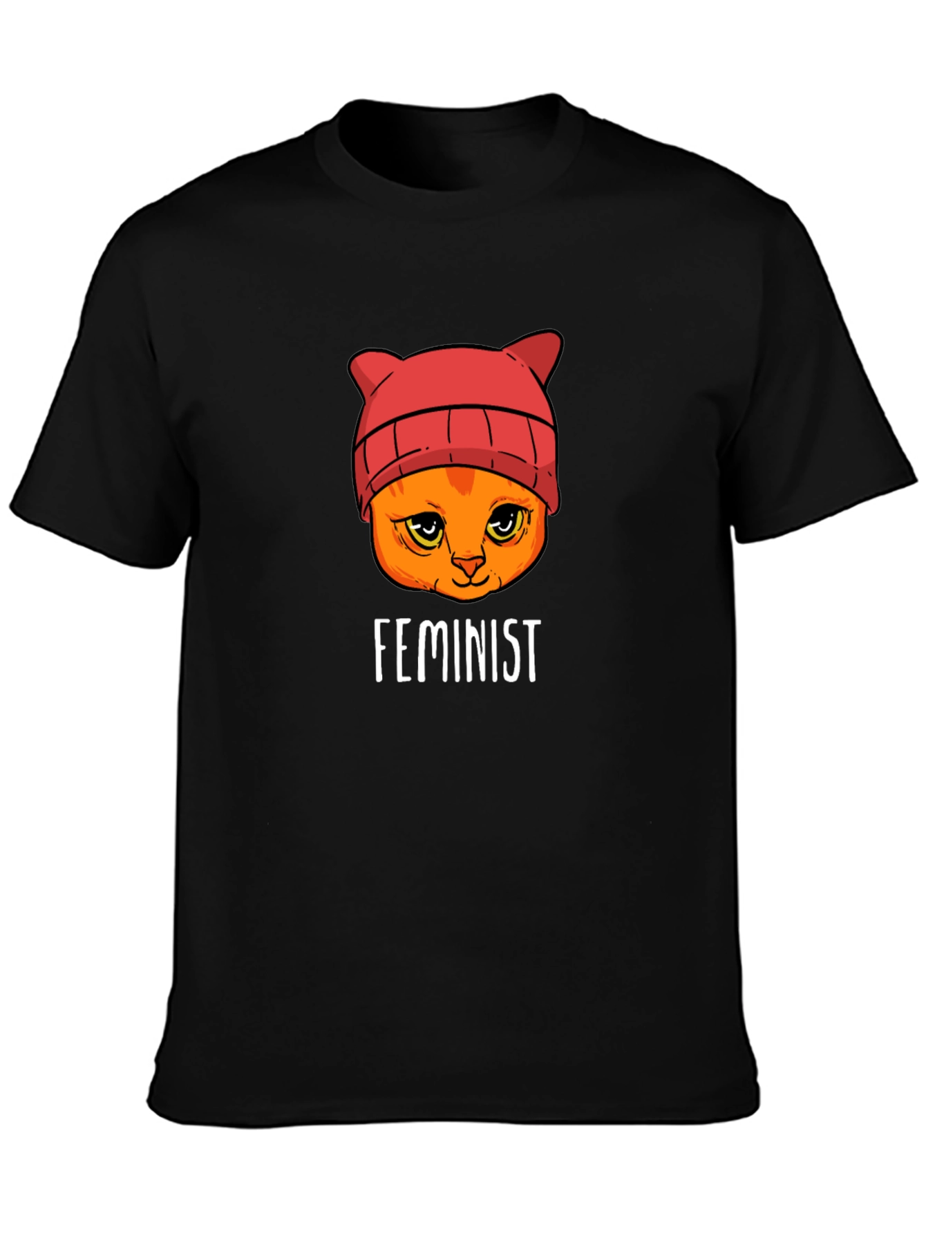 Feminist Cat T-Shirt -  Black Unisex Tee