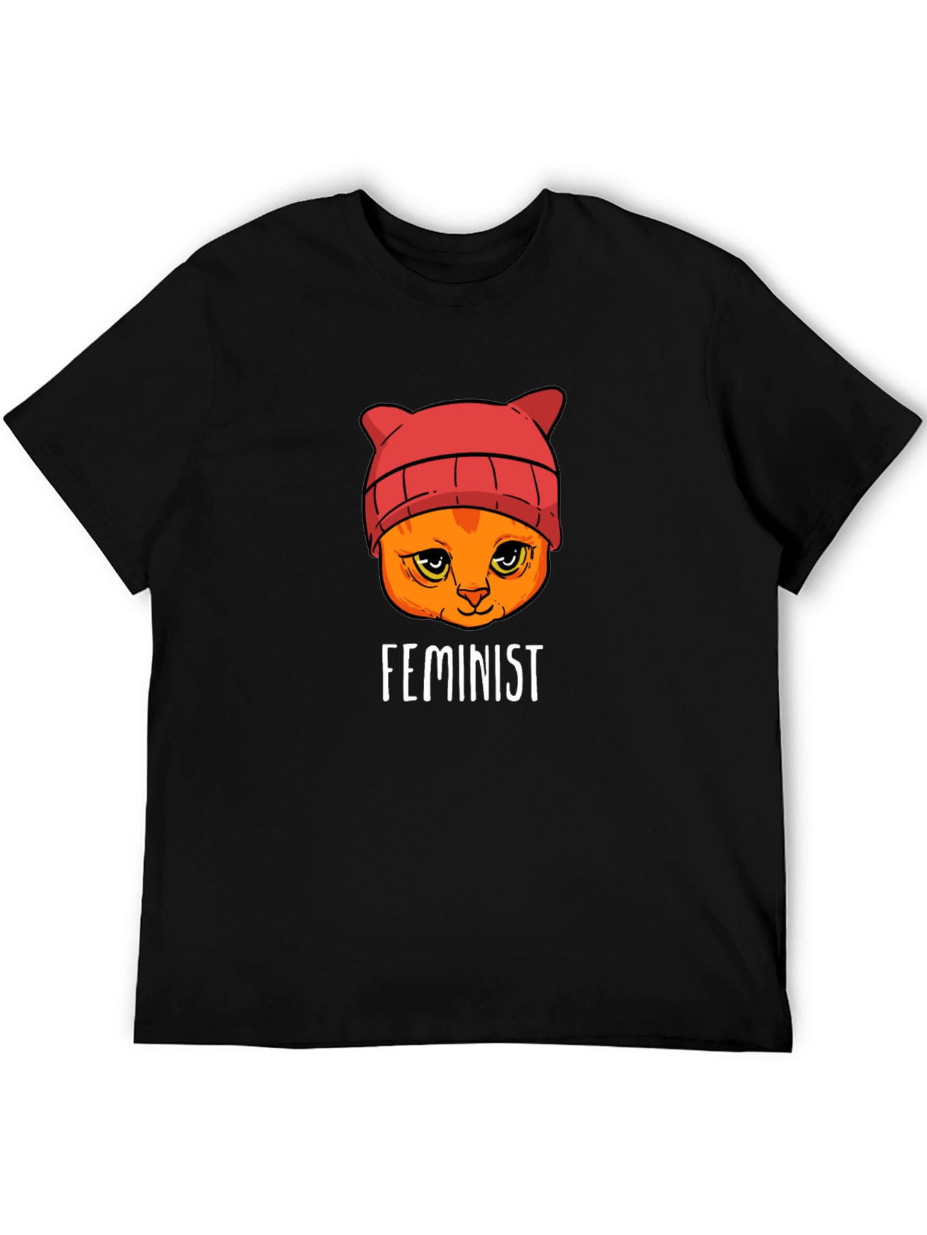 Feminist Cat T-Shirt -  Black Unisex Tee