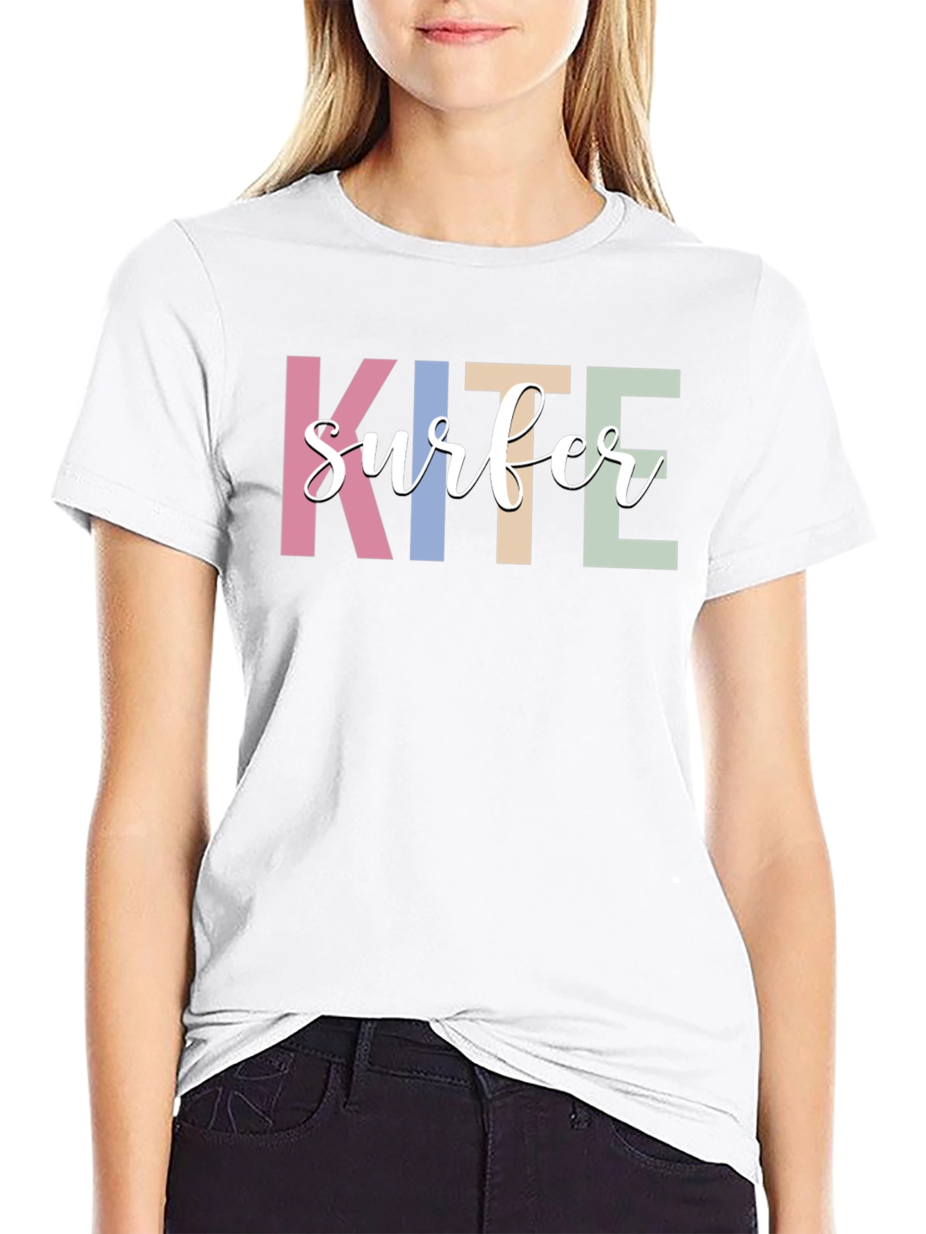 Kite Surfer Graphic T-Shirt - Trendy Casual Tee