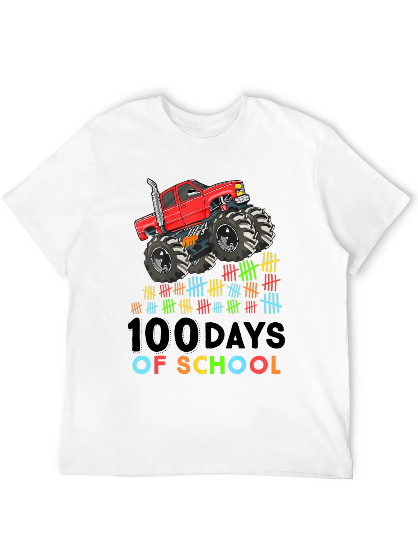 100 Days of School Monster Truck Kids T-Shirt